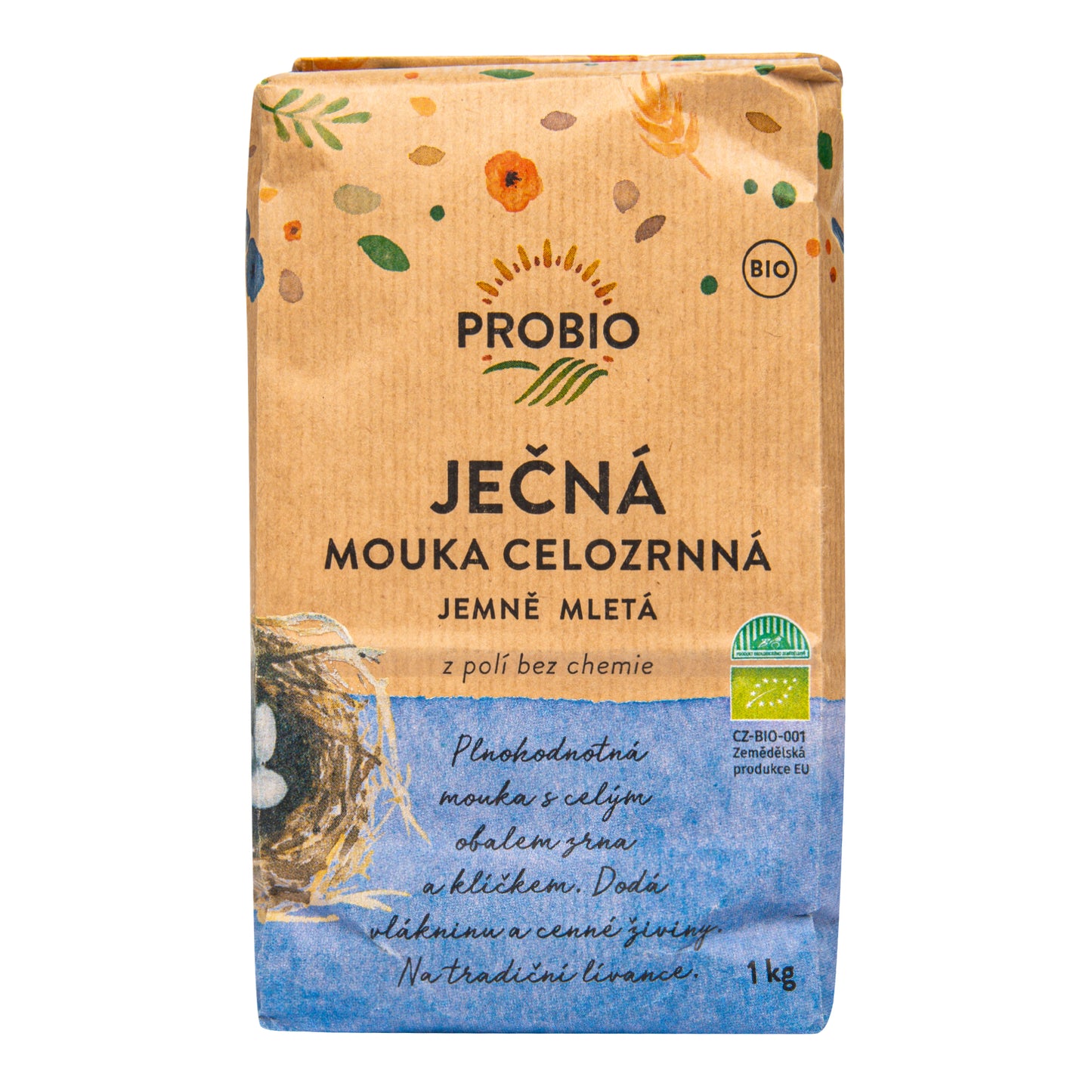 210005 Mouka ječná celozrnná jemně mletá 1 kg BIO PROBIO-2