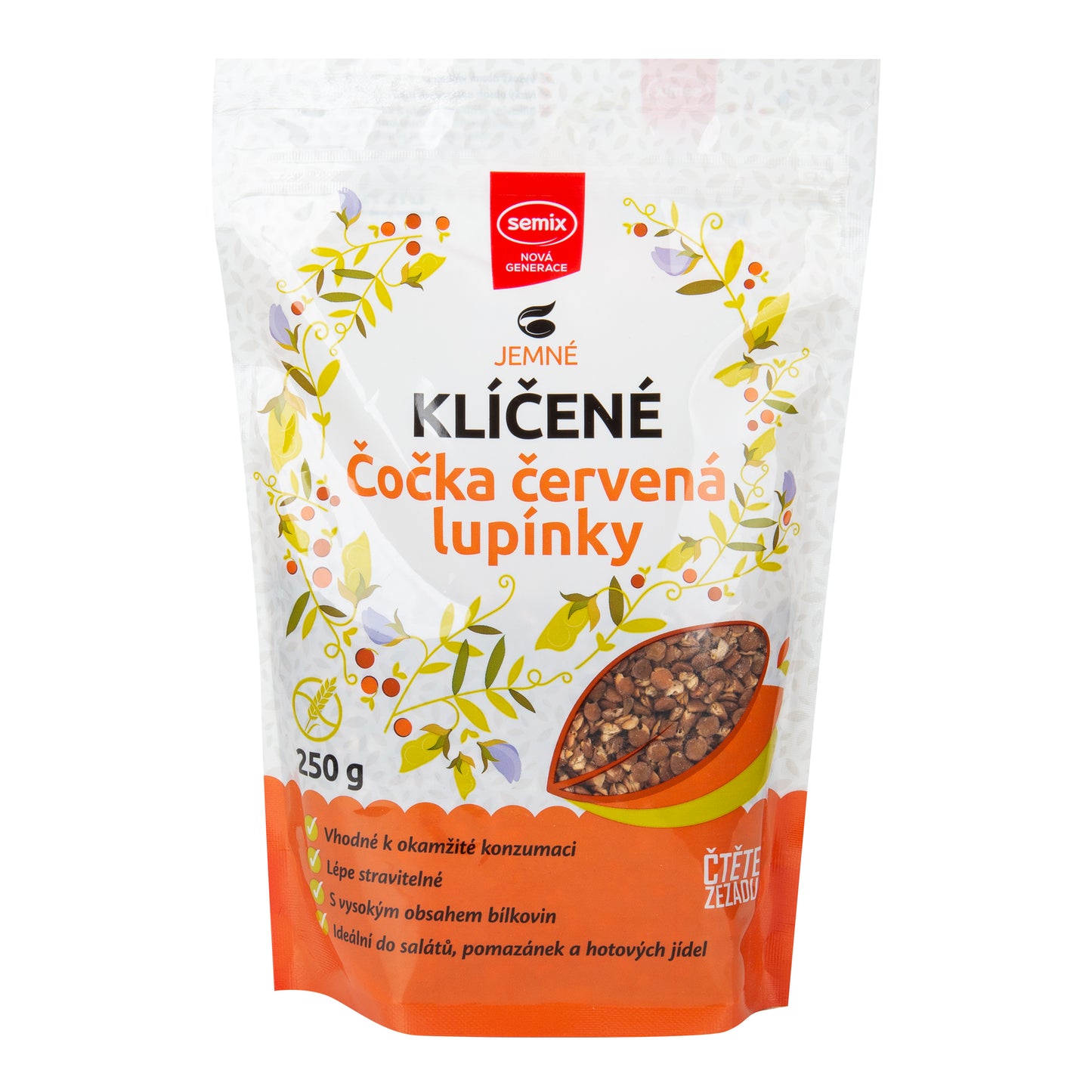 232062 Lupínky z červené čočky klíčené 250 g SEMIX-1