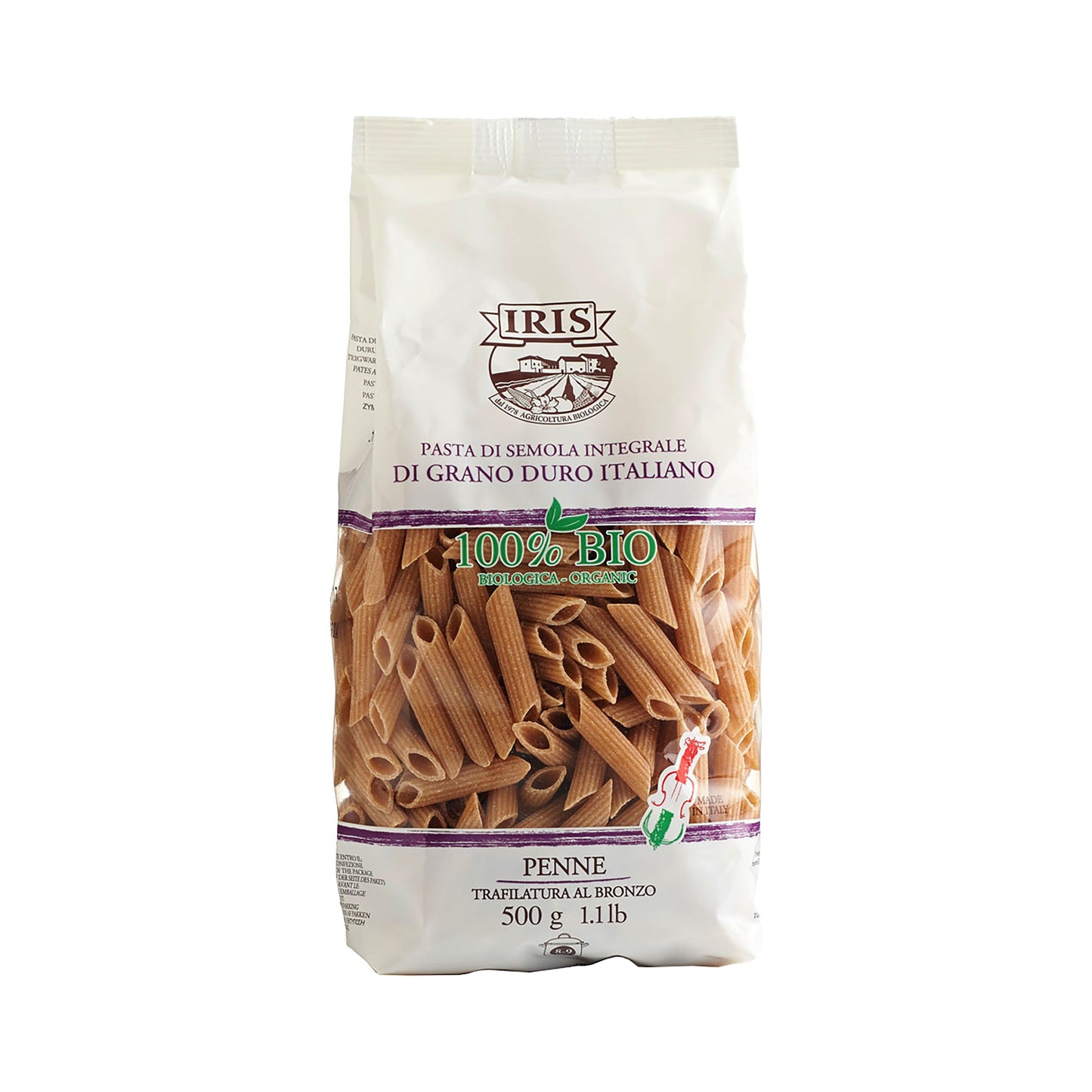 260194 Těstoviny penne celozrnné 500 g BIO IRIS-1