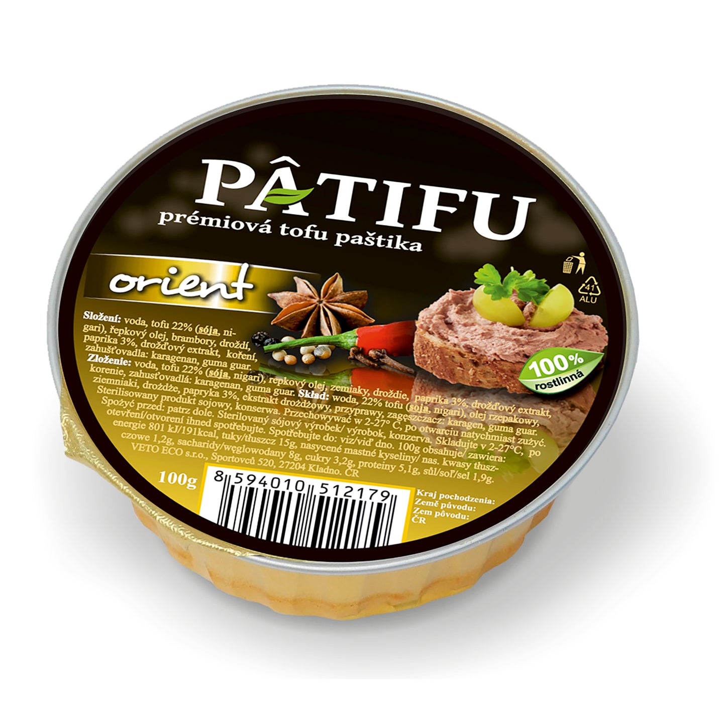 312036 Paštika PATIFU orient 100 g VETO ECO-1
