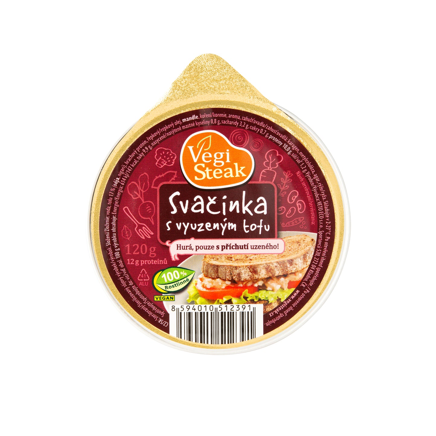 312054 VegiSteak pomazánka Svačinka s vyuzeným tofu 120 g VETO ECO-1