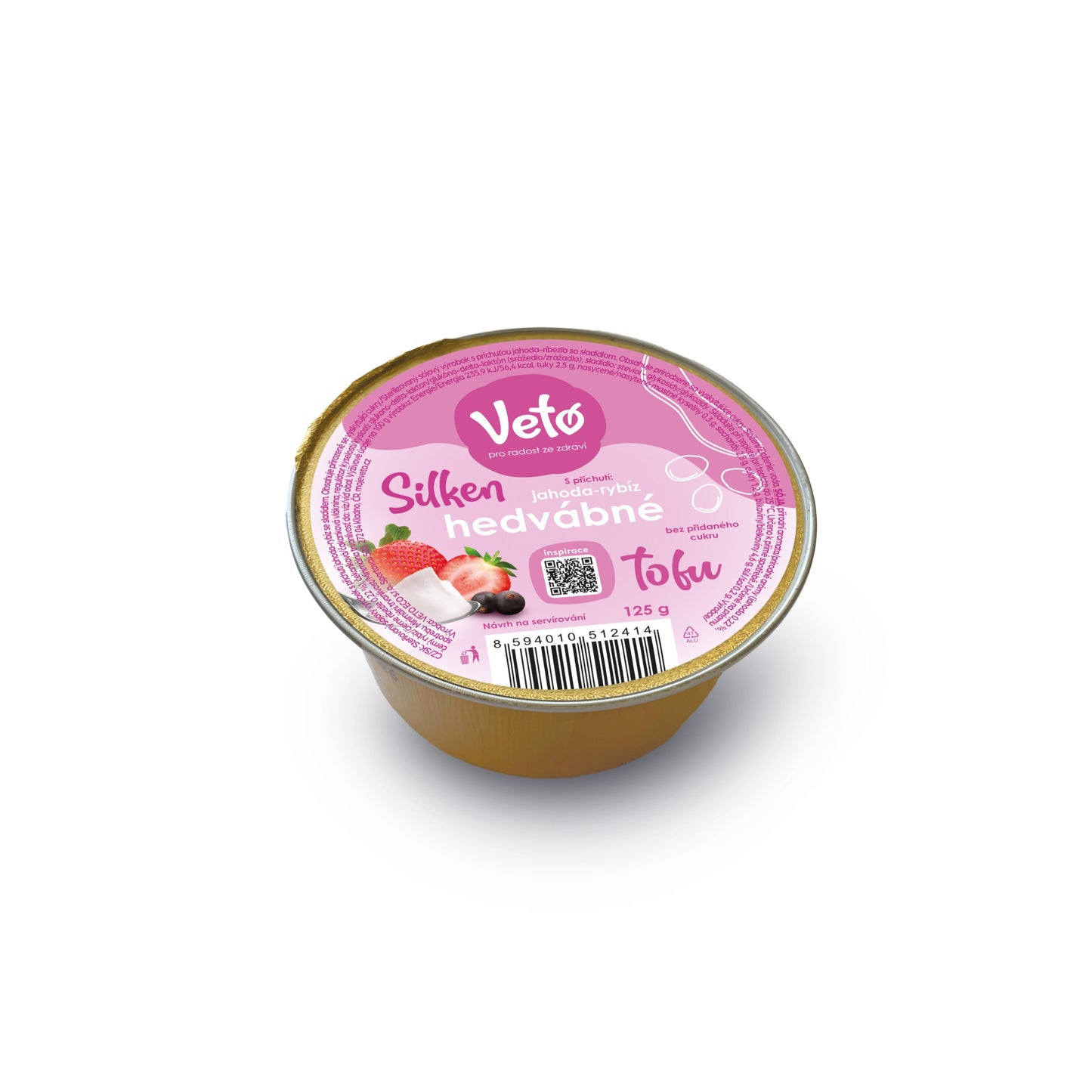 312065 Tofu hedvábné s příchutí jahoda a rybíz 125 g VETO ECO-1
