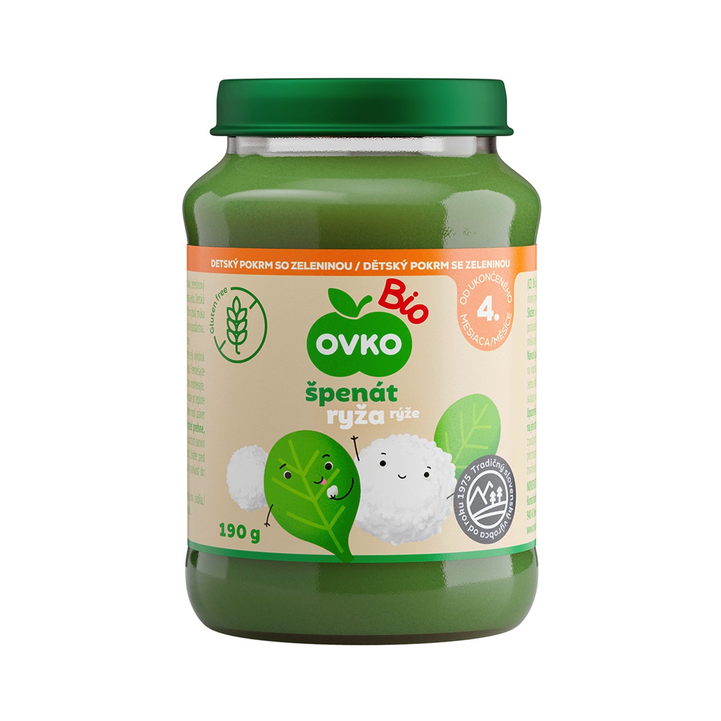 330126 Příkrm zeleninový špenát, rýže 190 g BIO OVKO-1