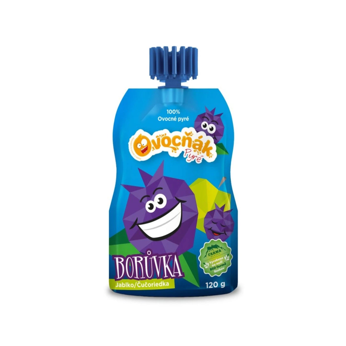 332080 Pyré ovocné jablko-borůvka 120 g OVOCŇÁK-1
