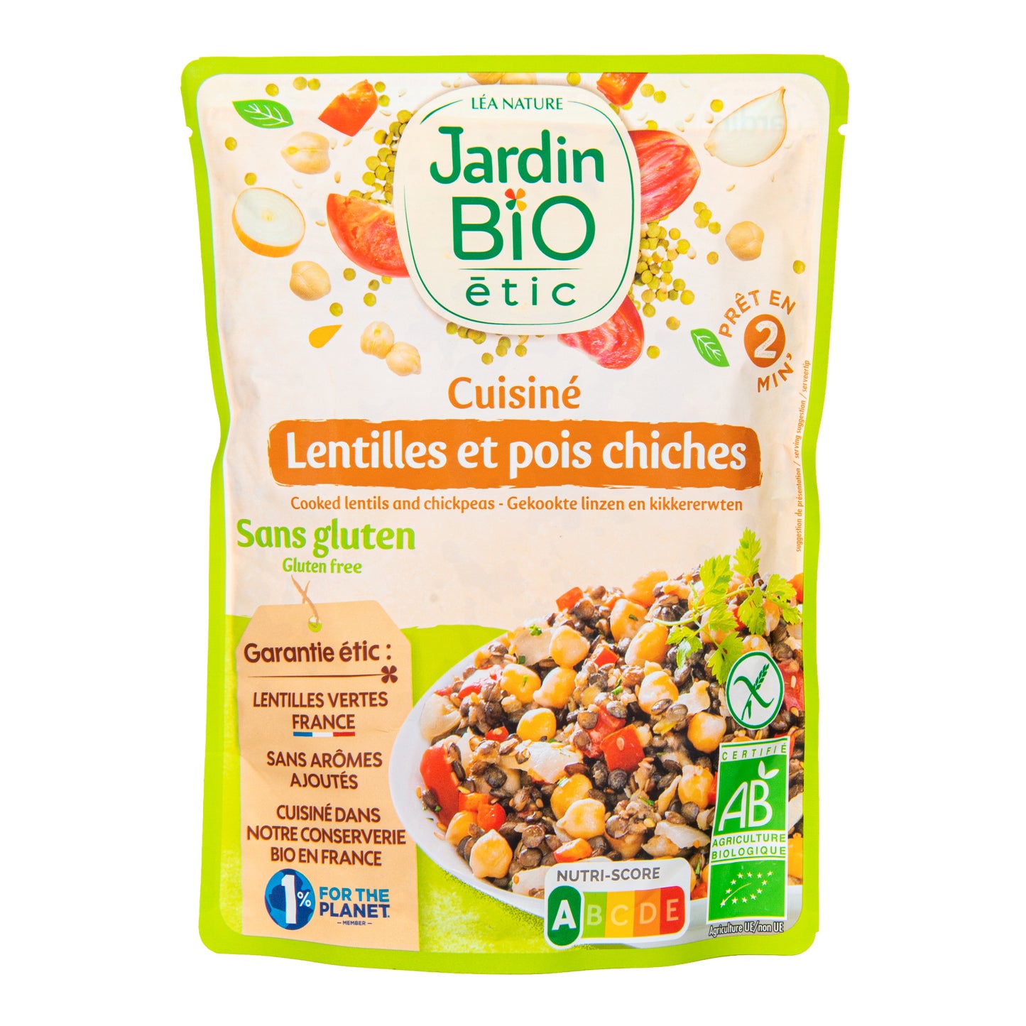 341041 Hotový pokrm bezlepkový – vařená čočka s cizrnou 250 g BIO JARDIN BIO-1