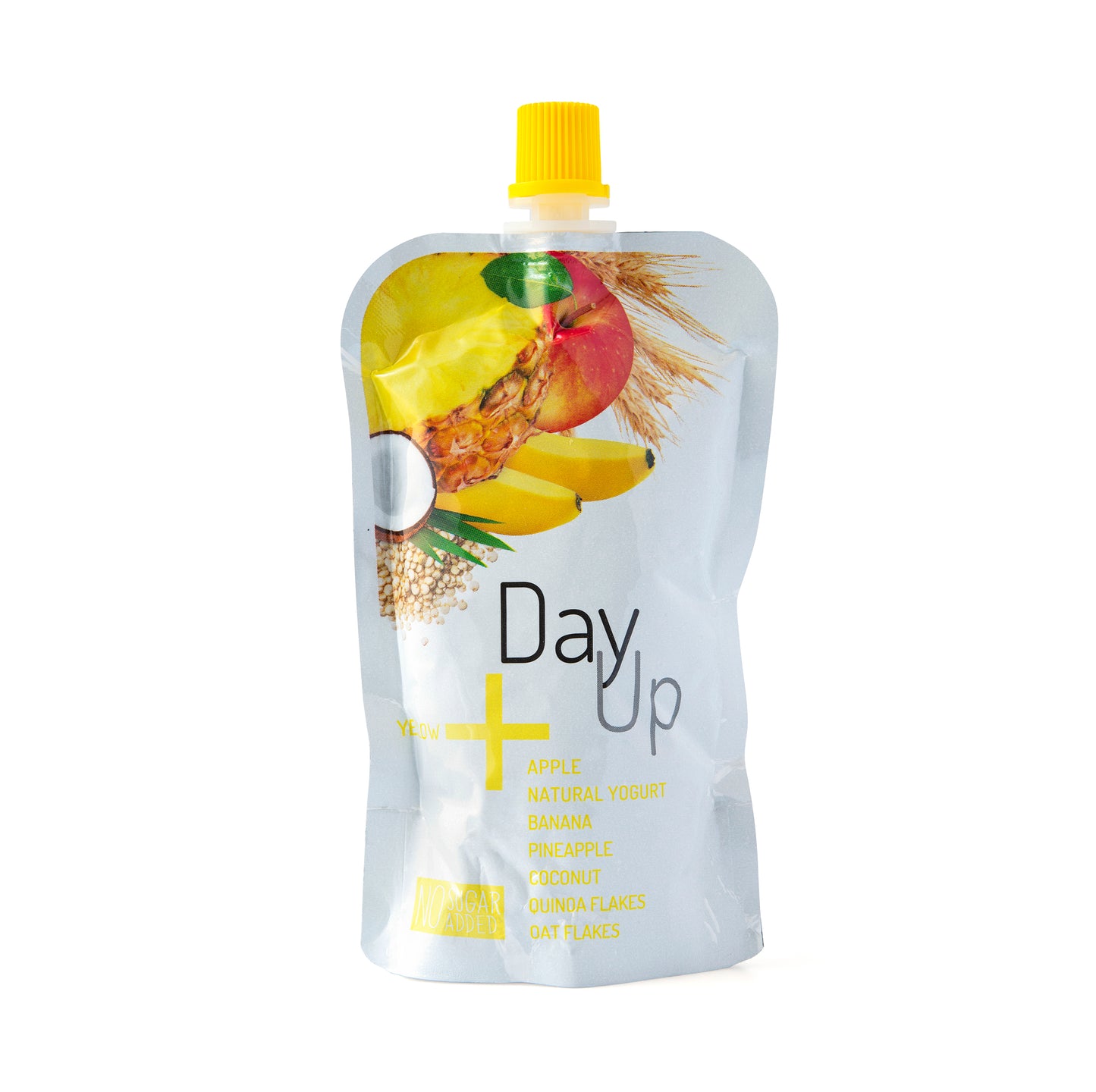 532083 Dezert ovocný jablko, banán, ananas s jogurtem a cereáliemi - kapsička 120 g DAY UP-1