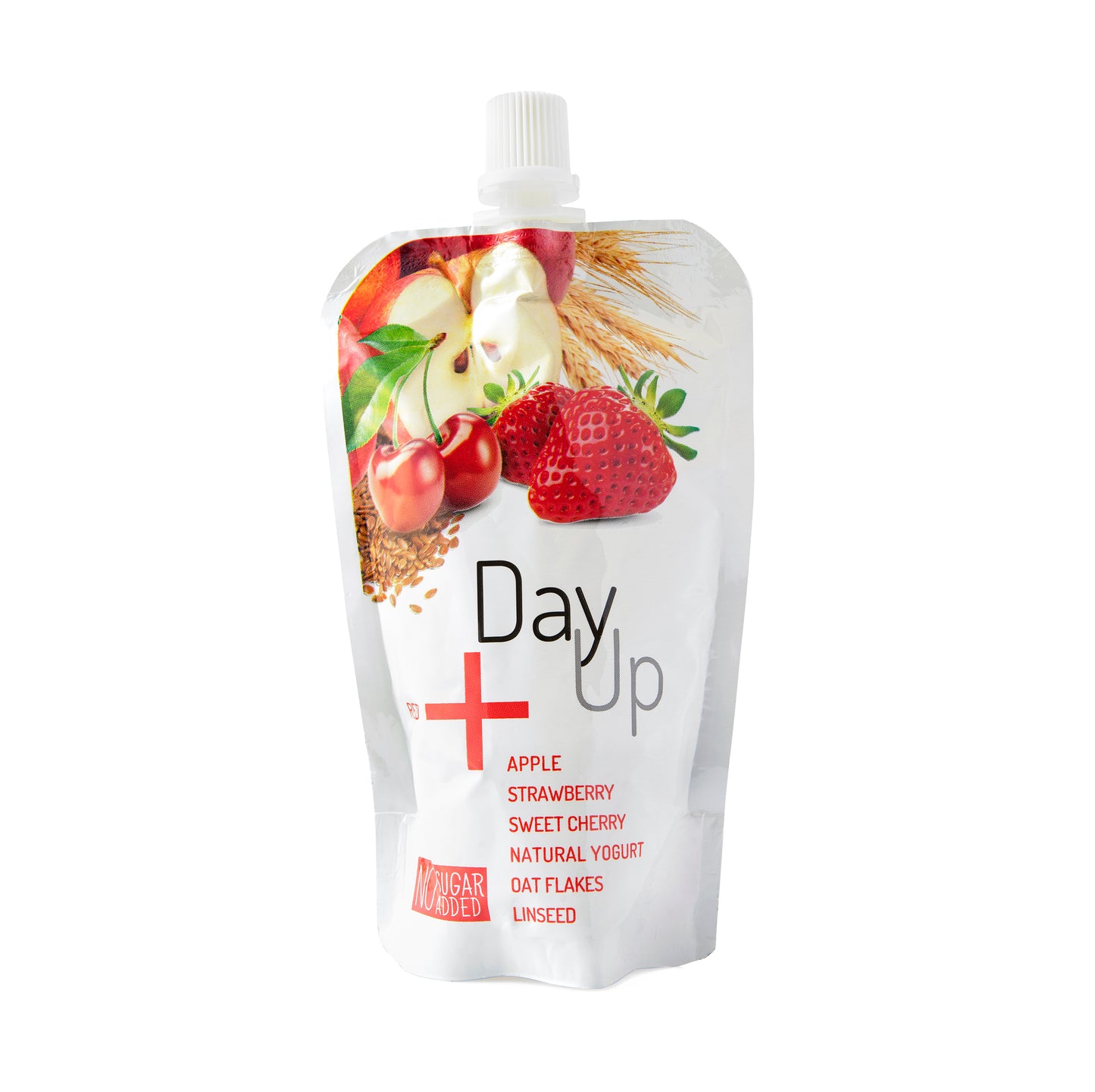 532084 Dezert ovocný jablko, jahoda, třešeň s jogurtem a cereáliemi - kapsička 120 g DAY UP-1