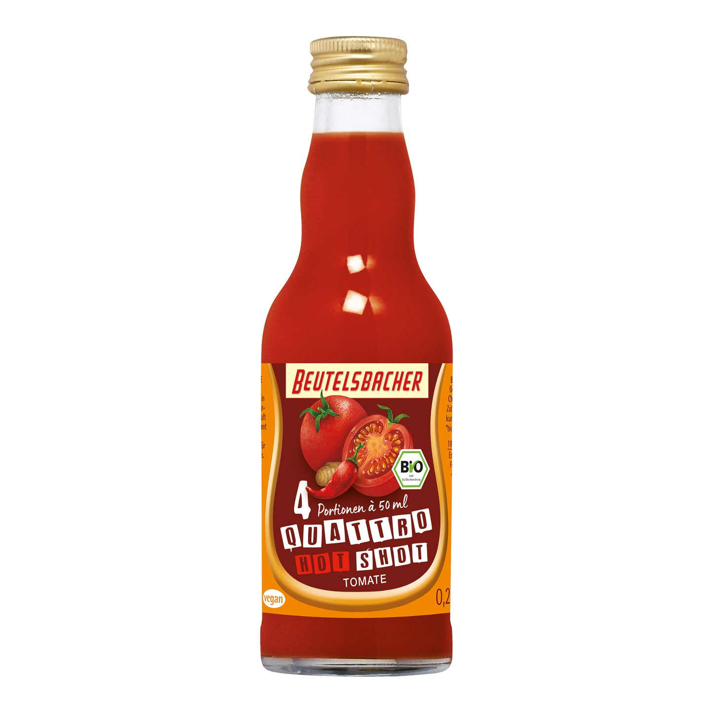 550206 Šťáva rajčatová s chilli Quattro shot 200 ml BIO BEUTELSBACHER-1
