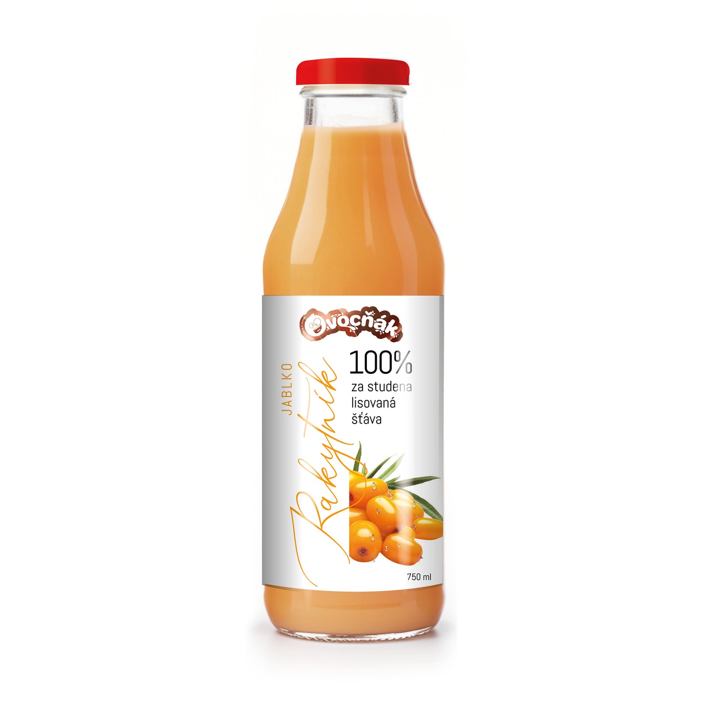 552109 Mošt ovocný jablko-rakytník sklo 750 ml OVOCŇÁK-1