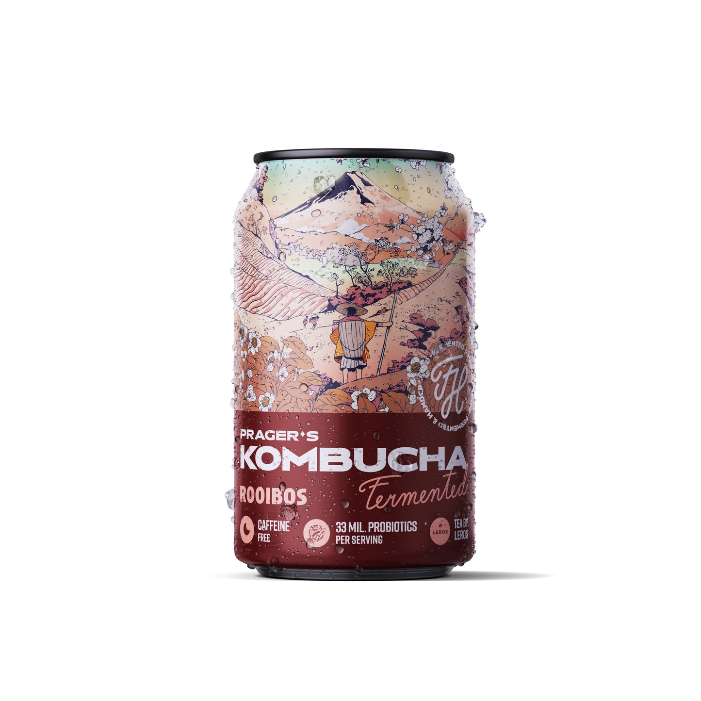 572073 Kombucha Rooibos plech 330 ml PRAGER'S-1
