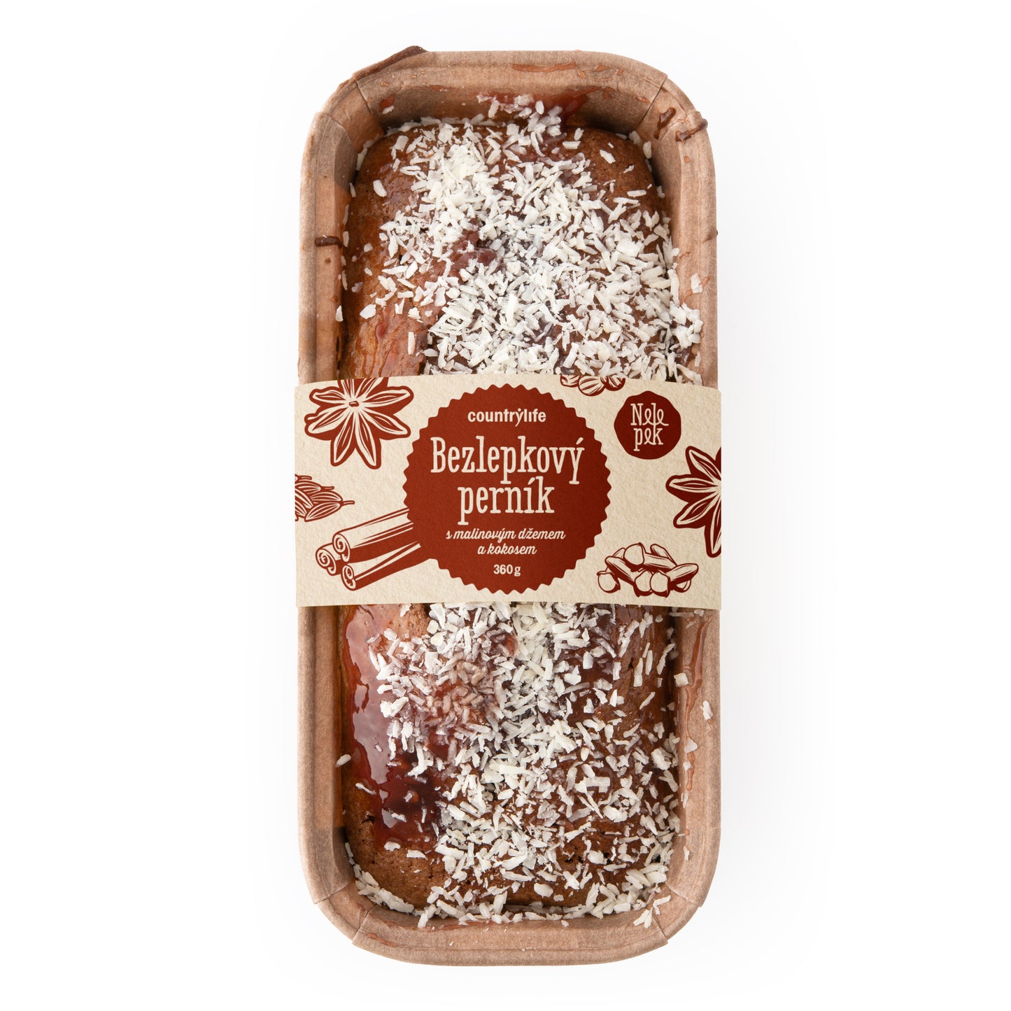 618001 Perník s kokosem a malinovým džemem bez lepku 260 g NELEPEK-4