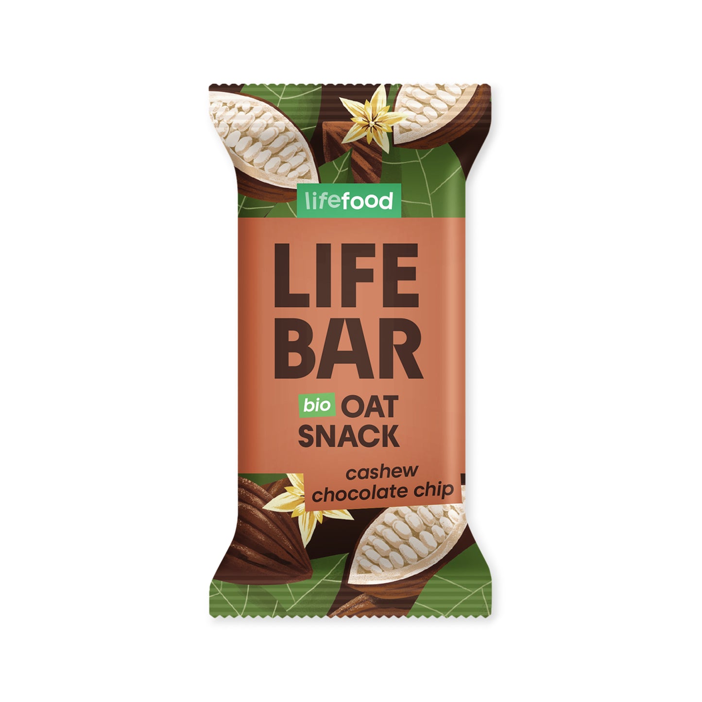 630251 Tyčinka Lifebar Oat snack s kešu a kousky čokolády 40 g BIO LIFEFOOD-1