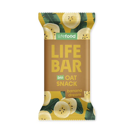 630299 Tyčinka Lifebar Oat snack banánový 40 g BIO   LIFEFOOD -1