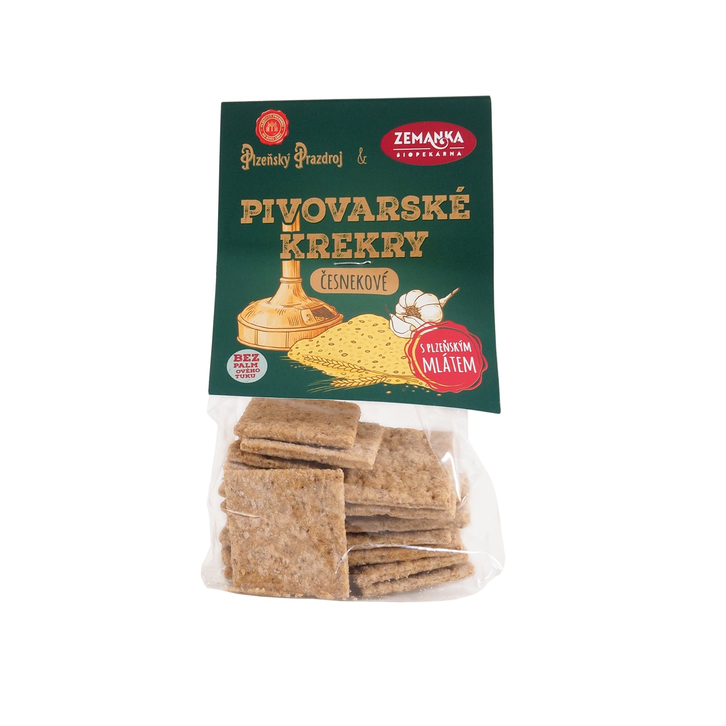 630391 Krekry slané s mlátem z Plzeňského Prazdroje a česnekem 100 g ZEMANKA-1