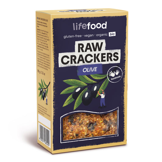 640028 Life Crackers olivové raw 90 g BIO   LIFEFOOD-1