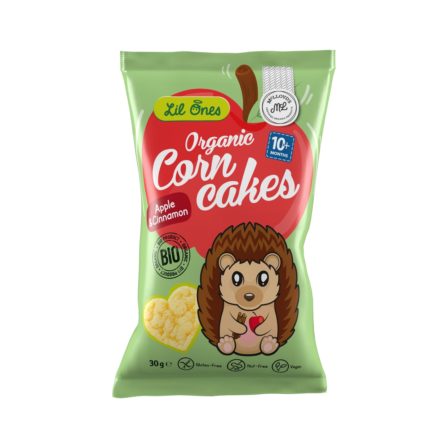 640078 Křupky kukuřičné Lil Ones jablko a skořice 30 g BIO MCLLOYD´S-1