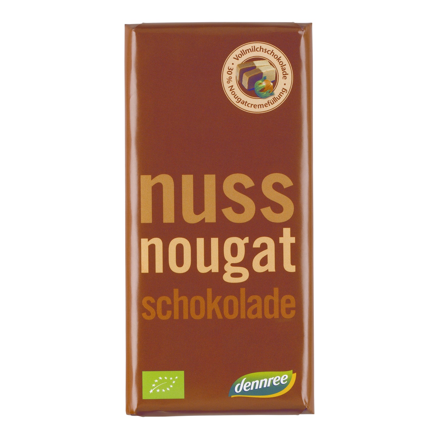 660130 Čokoláda mléčná s krémovou nugátovou náplní 100 g BIO DENNREE-1