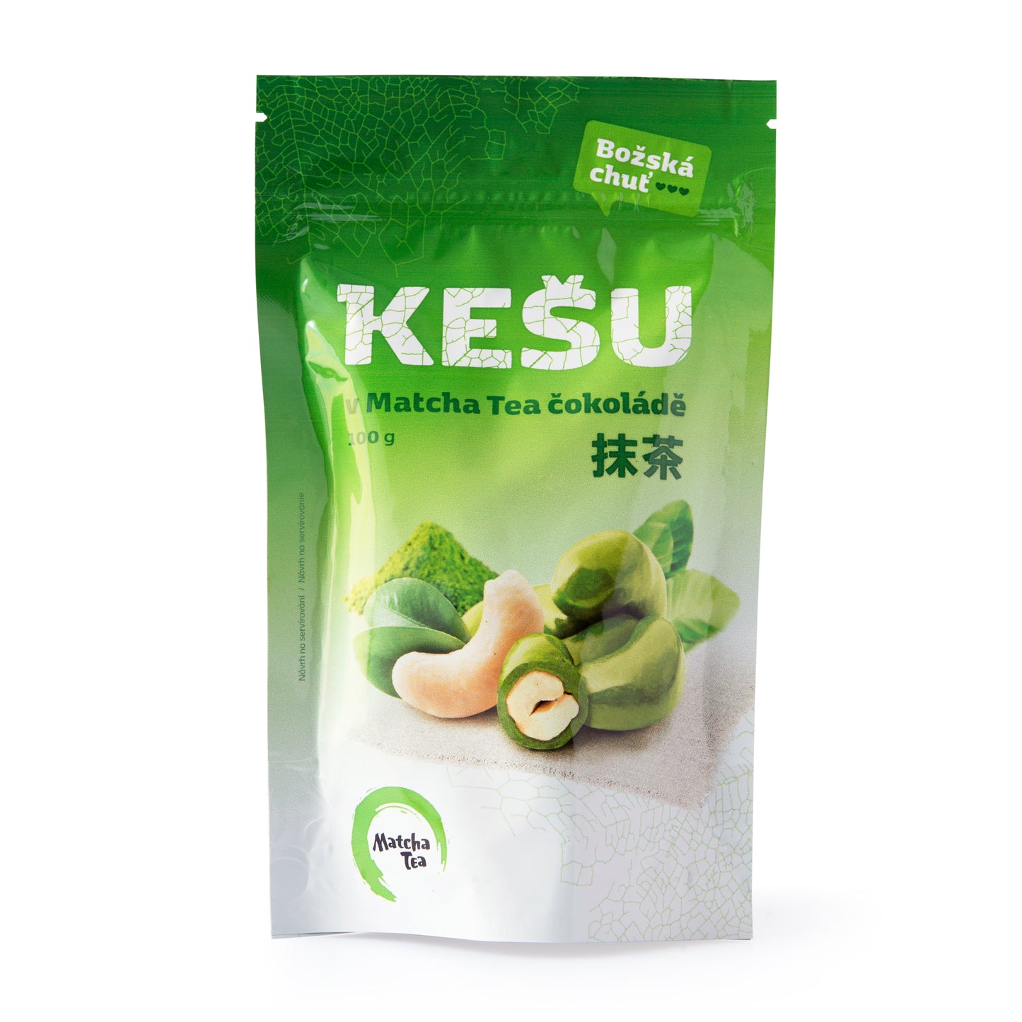 662201 Kešu ořechy v matcha tea čokoládě 100 g MATCHA TEA-1