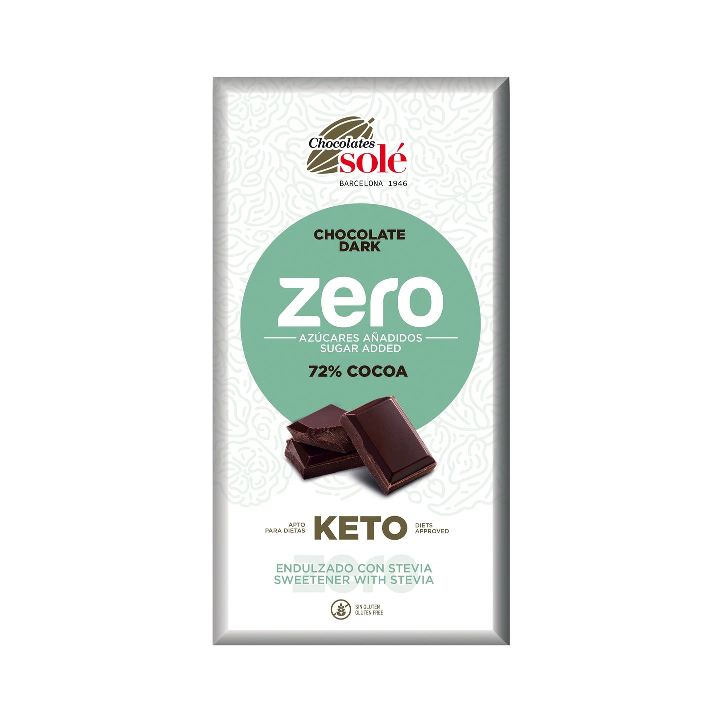 662225 Čokoláda hořká 72 % se stévií bez cukru 100 g SOLÉ-1