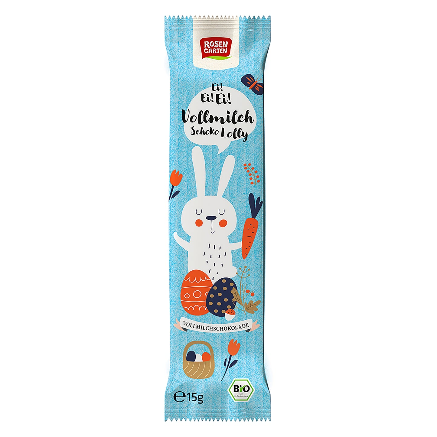 665283 Lízátko mléčná čokoláda zajíček 15 g BIO ROSENGARTEN-1