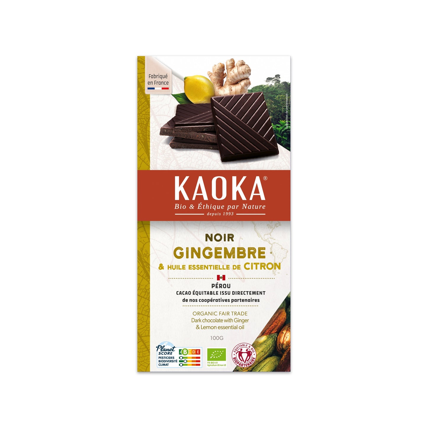 665294 Čokoláda hořká citron se zázvorem 100 g BIO KAOKA-1