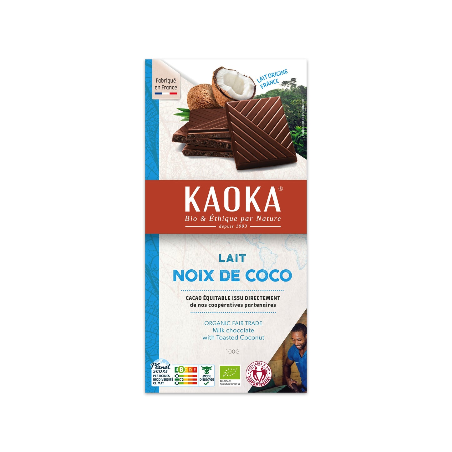 665296 Čokoláda mléčná s kokosem 100 g BIO KAOKA-1