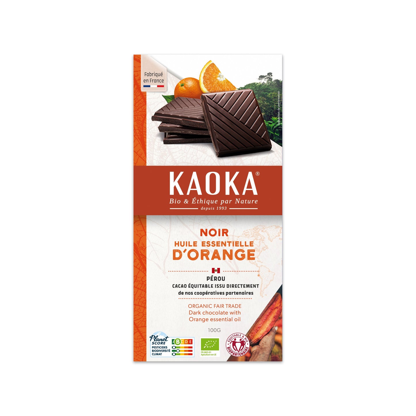 665303 Čokoláda hořká pomerančová 100 g BIO KAOKA-1