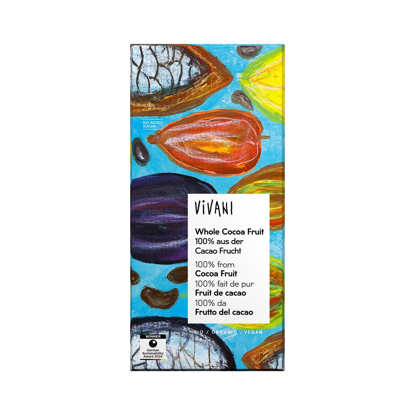 665361 Čokoláda hořká Whole Cocoa Fruit 100 % 80 g BIO VIVANI-1