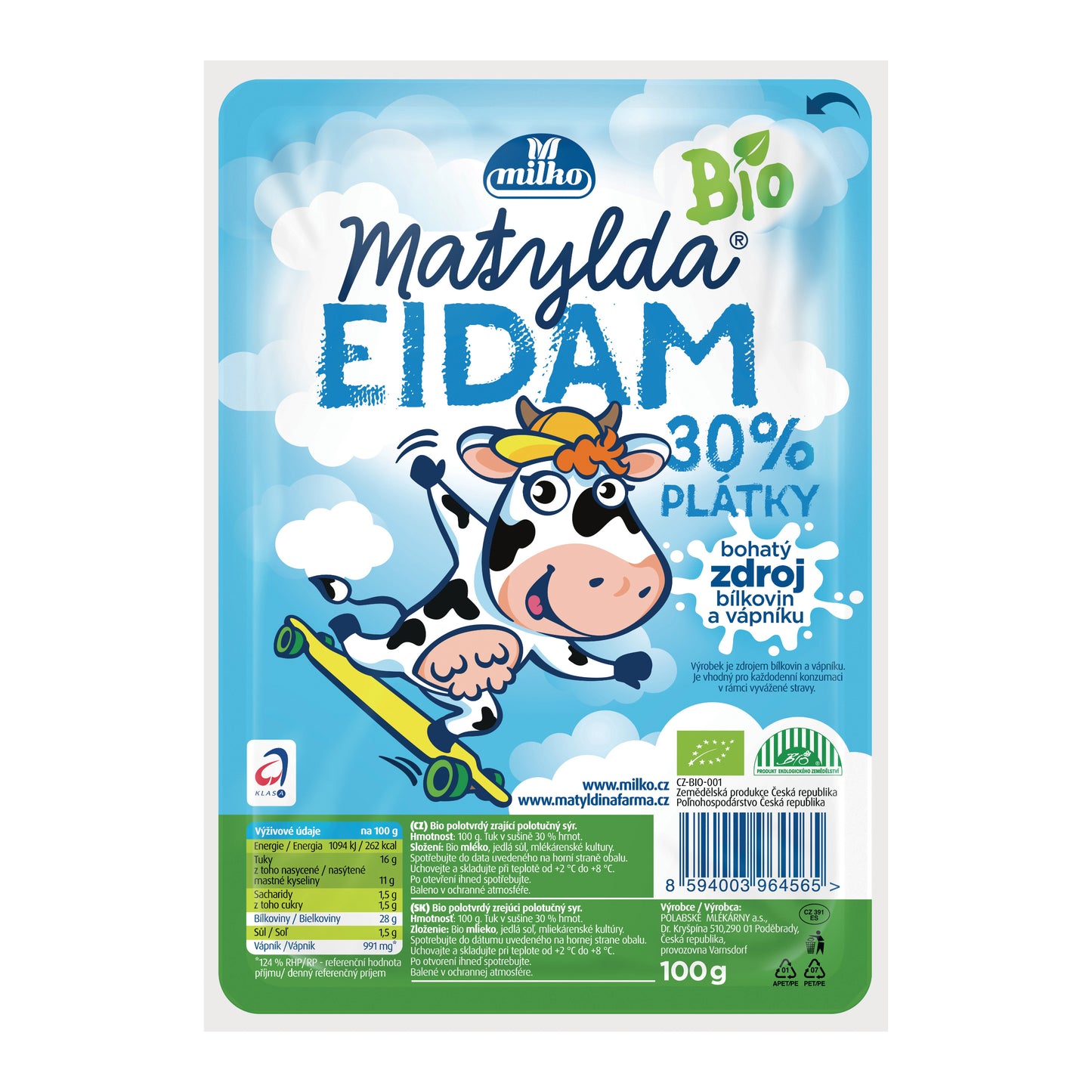 720010 Sýr eidam 30% 100 g BIO POLABSKÉ MLÉKÁRNY-1