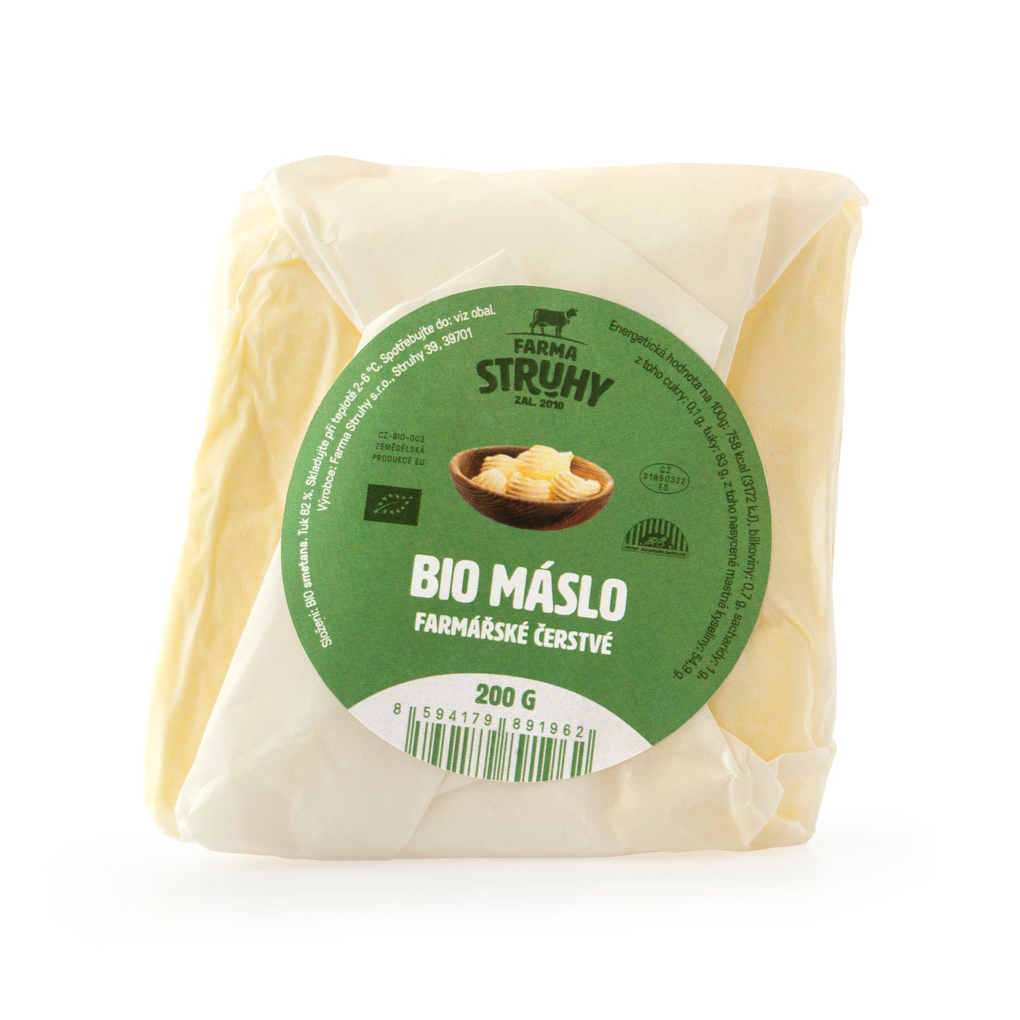 720218 Máslo čerstvé 200 g BIO FARMA STRUHY-1