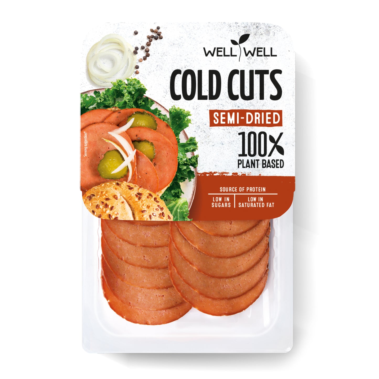742113 Plátkovaná uzenina z rostlinných bílkovin 90 g WELL WELL-1