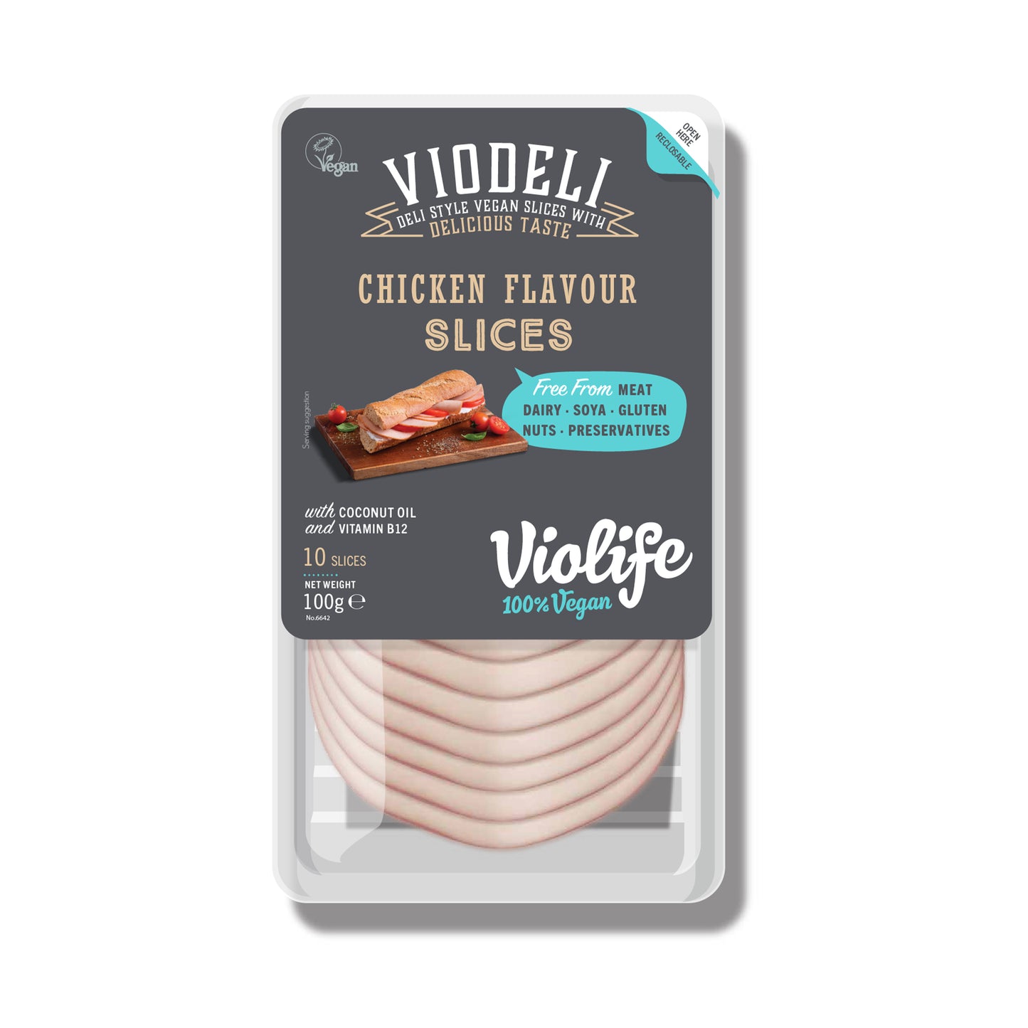 742150 Viodeli plátky s kuřecí příchutí 100 g VIOLIFE-1