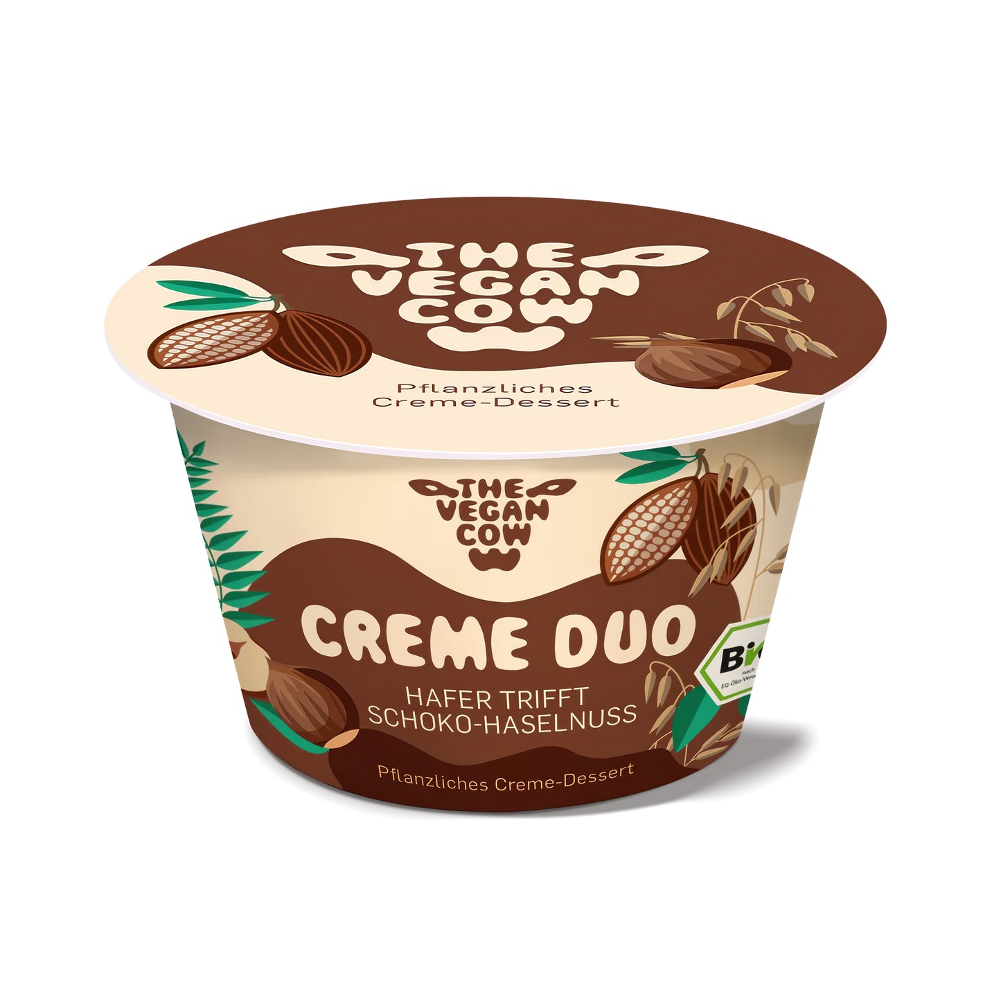 750026 Dezert ovesný krémový lískový oříšek a kakao 125 g BIO THE VEGAN COW-1