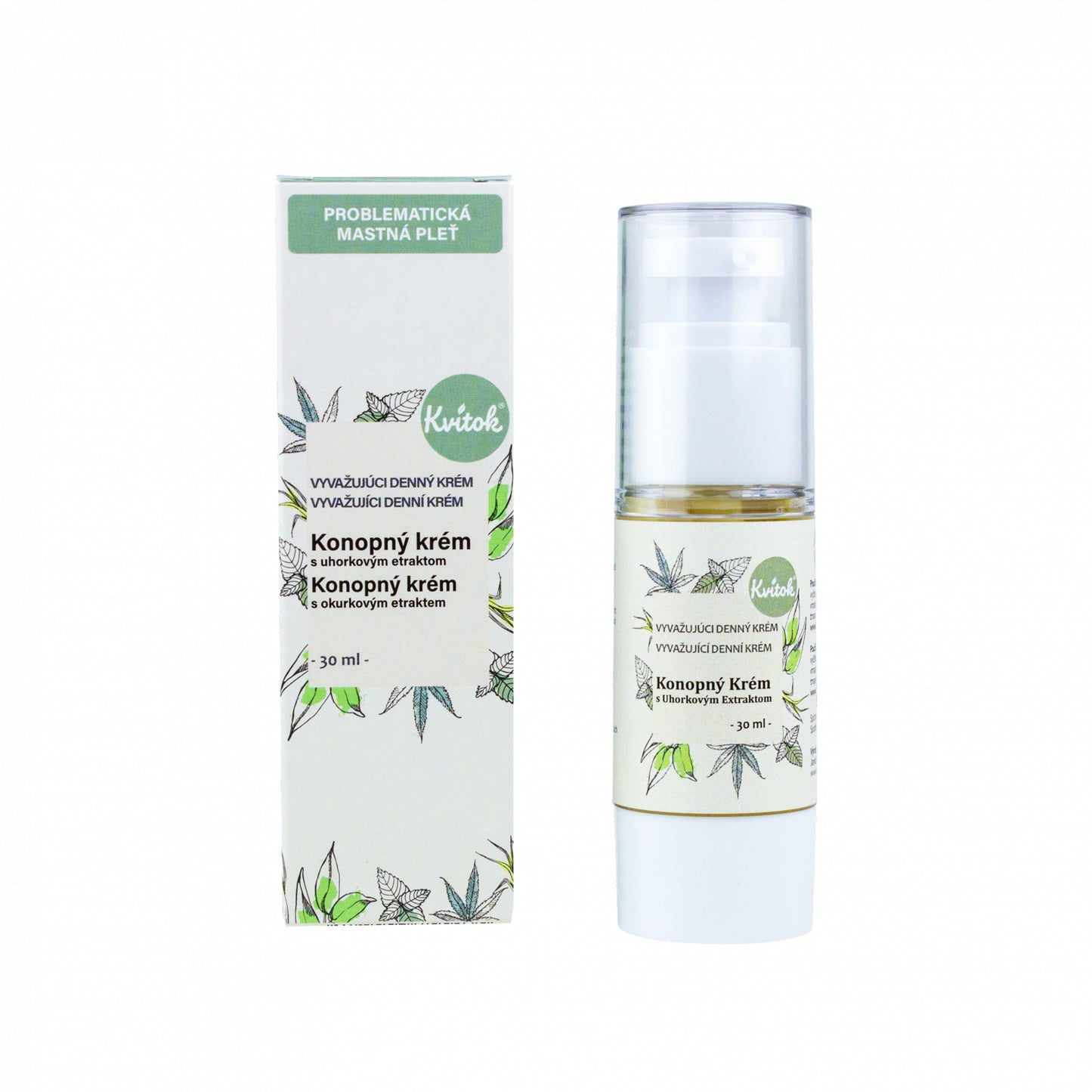 900310 Krém denní konopný pro mastnou pleť 30 ml KVITOK-1