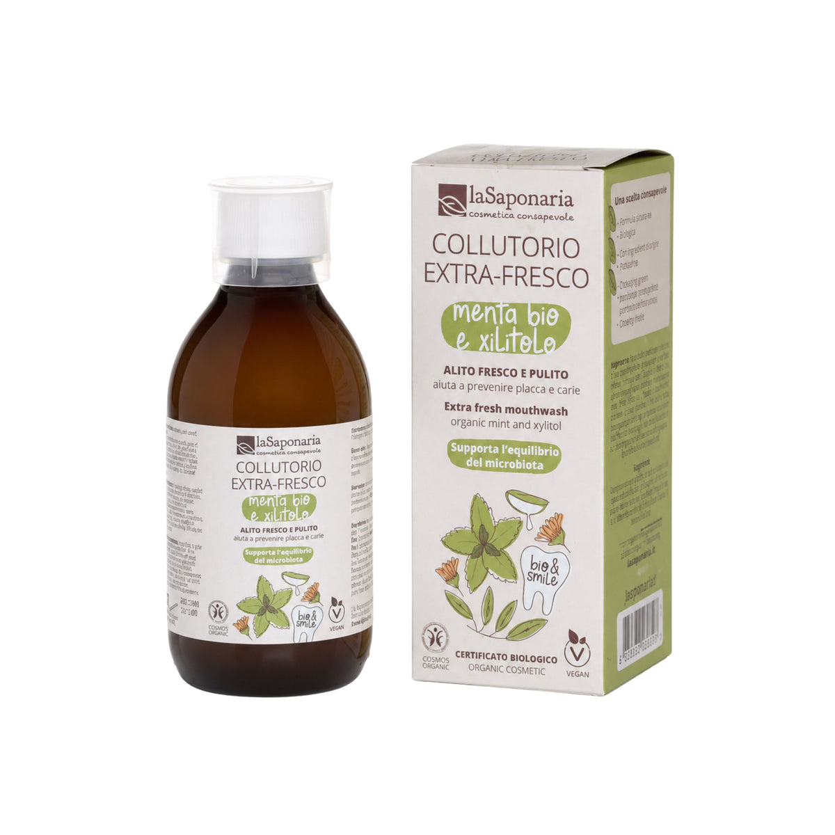 900538 Voda ústní extra svěží s mátou a zlatoobýlem 250 ml BIO LA SAPONARIA-2