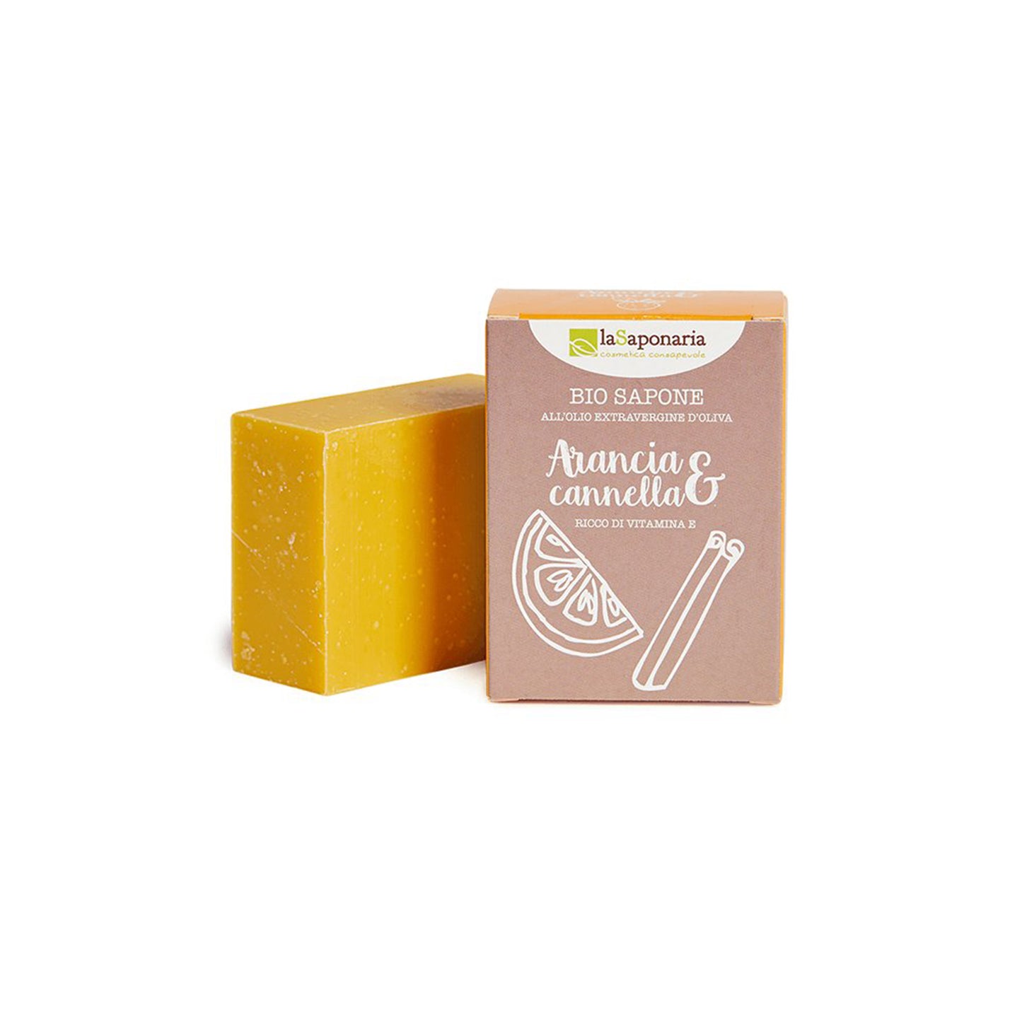 900640 Mýdlo tuhé olivové - pomeranč a skořice 100 g BIO LA SAPONARIA-1
