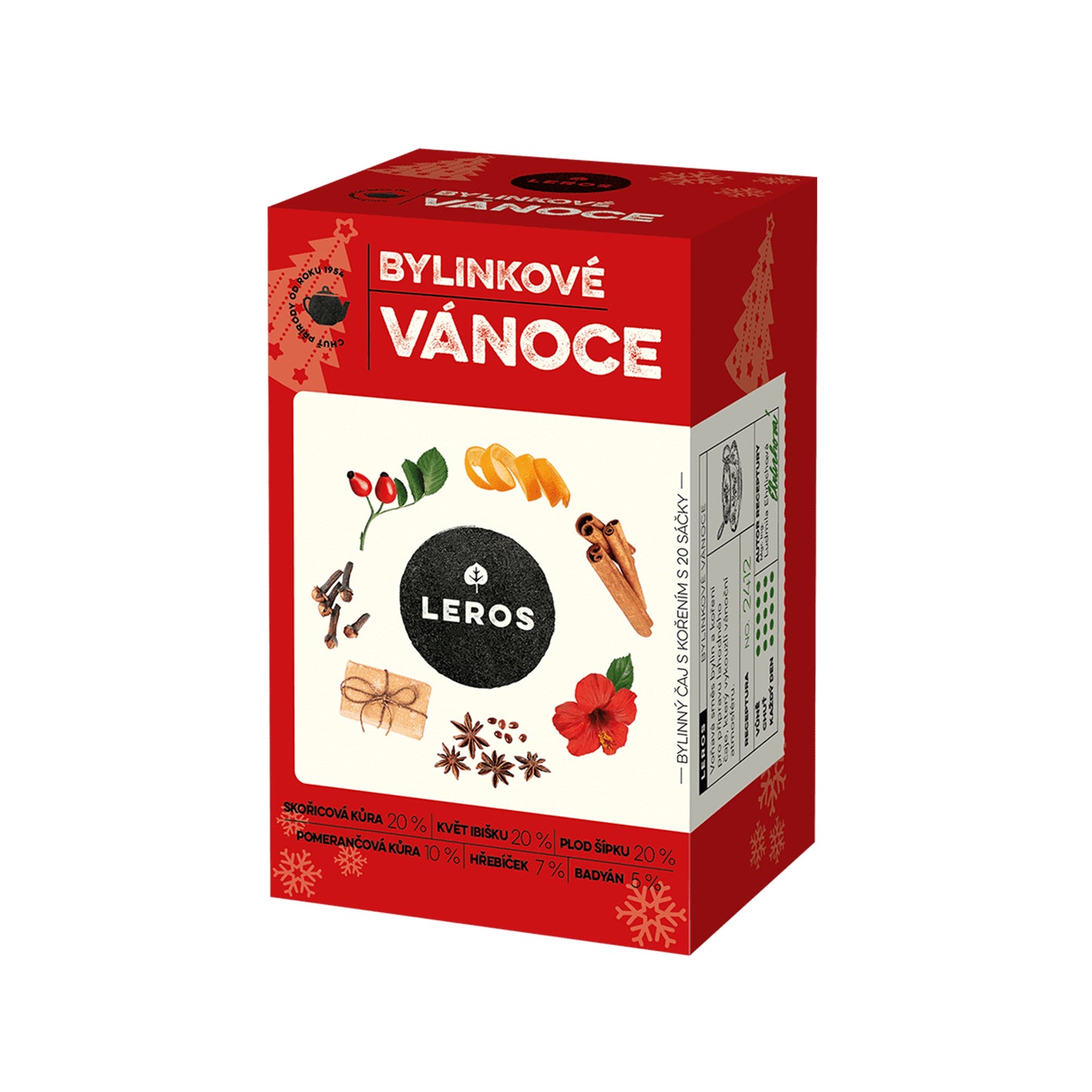 901910 Čaj bylinný s kořením Bylinkové Vánoce 20 sáčků 40 g LEROS-1