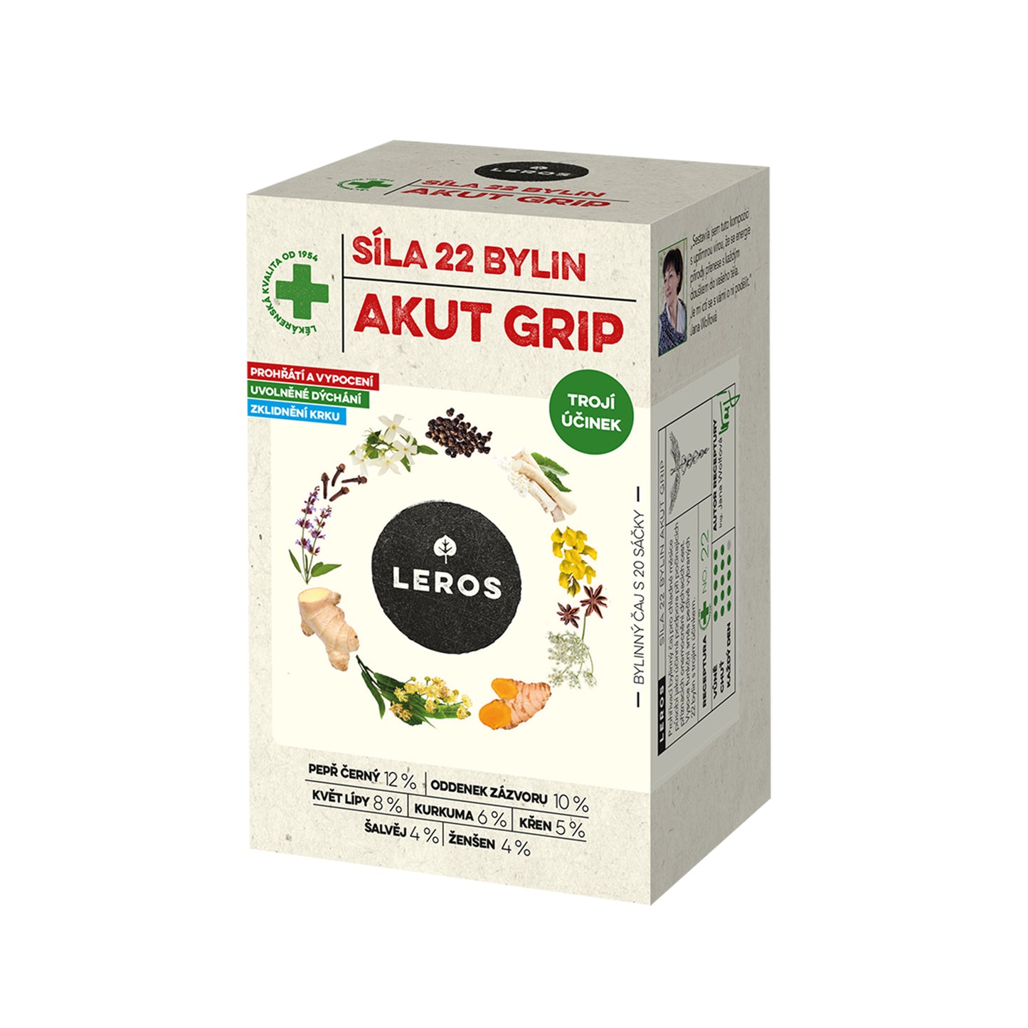 901911 Čaj bylinný Síla 22 bylin AKUT GRIP 20 sáčků 50 g LEROS-1