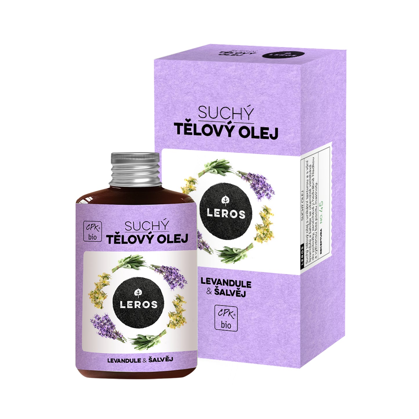 901955 Olej suchý tělový Levandule & šalvěj 100 ml BIO LEROS-1