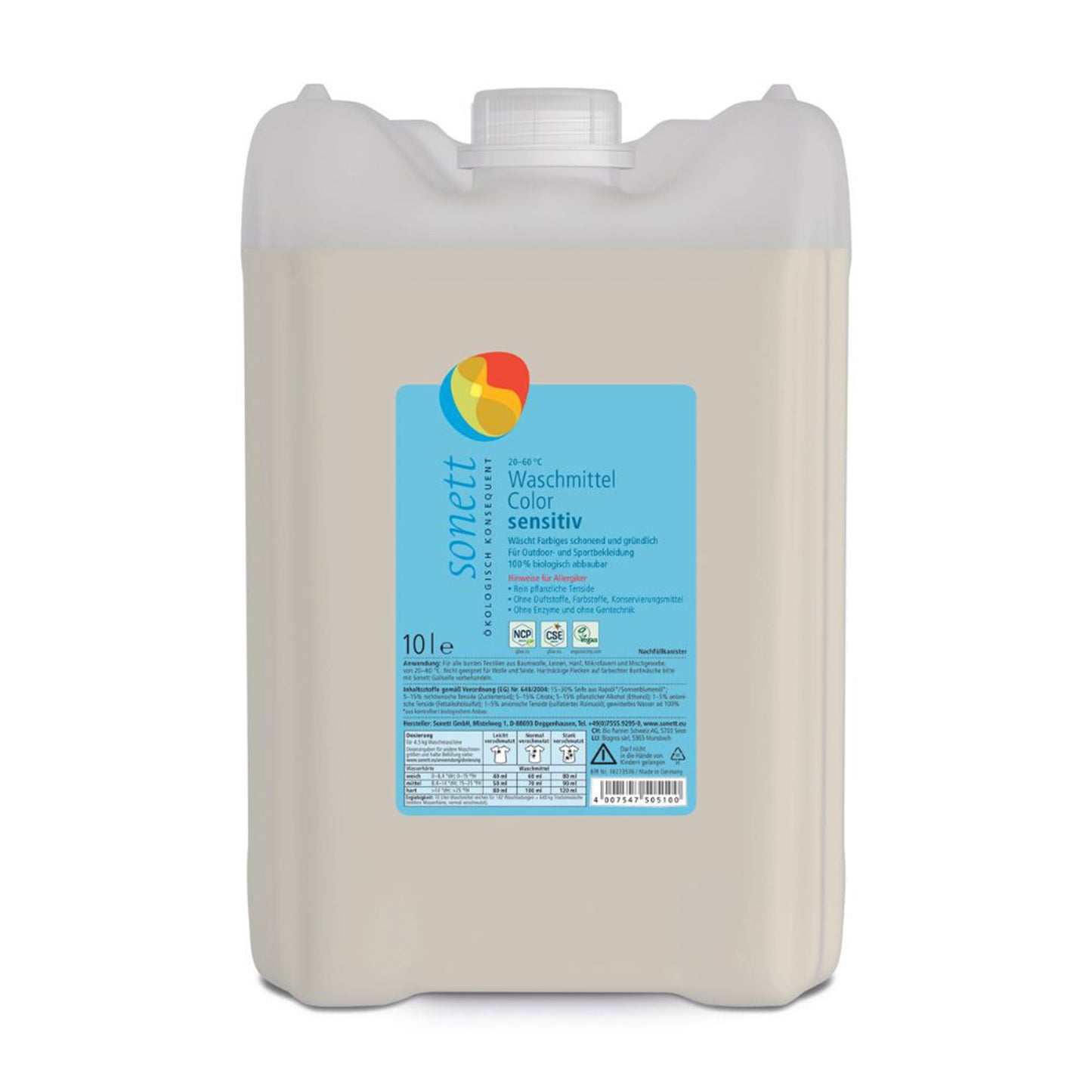 902135 Gel prací tekutý na barevné prádlo Sensitive 10 l SONETT -1