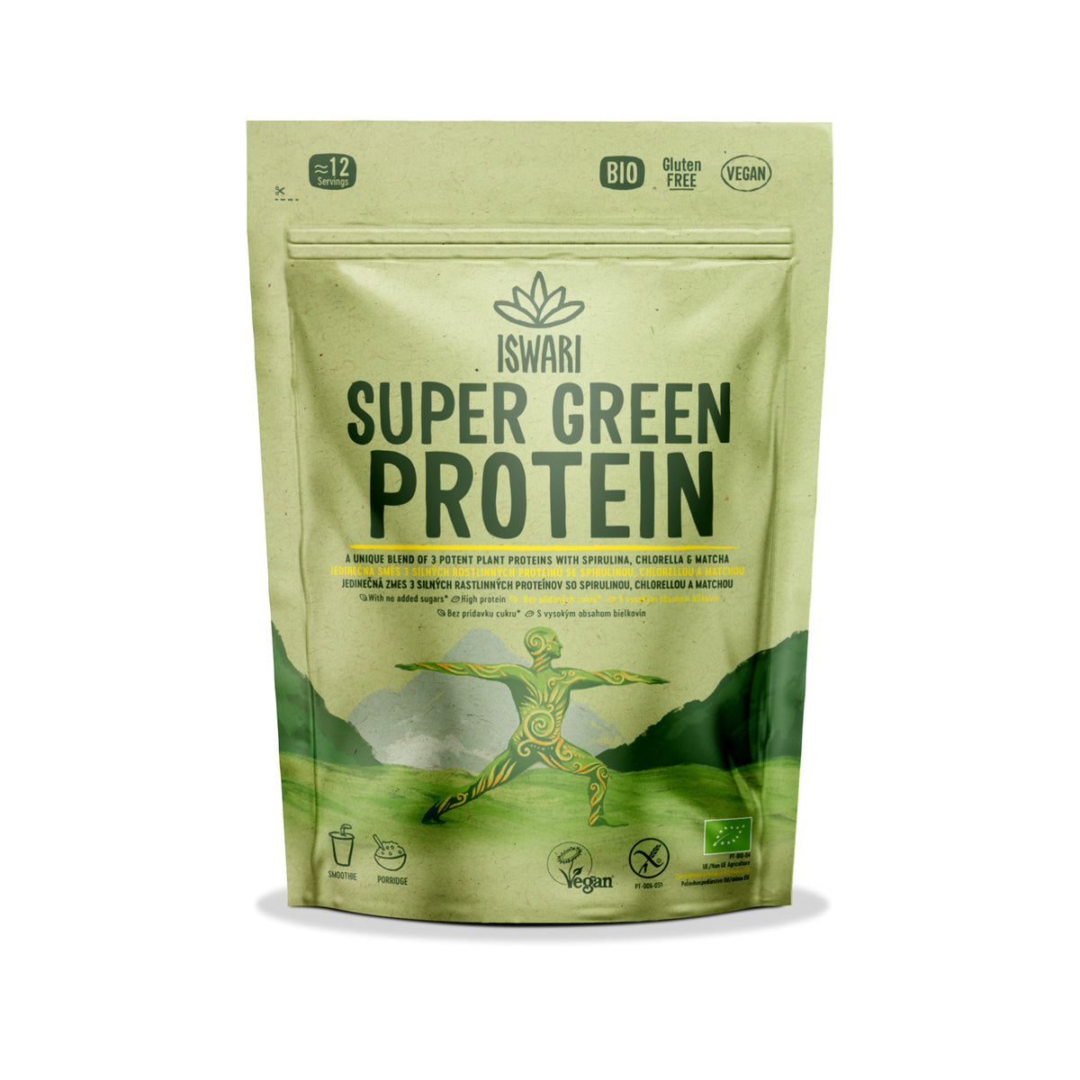 913116 Protein super green 250 g BIO ISWARI -1