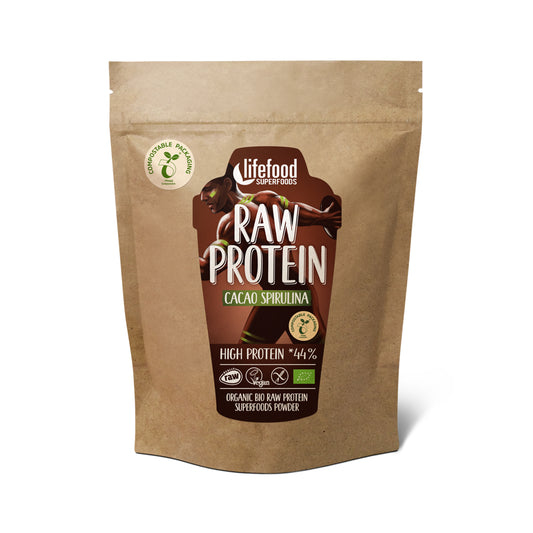 915274 Protein kakaový se spirulinou RAW 450 g BIO   LIFEFOOD-1