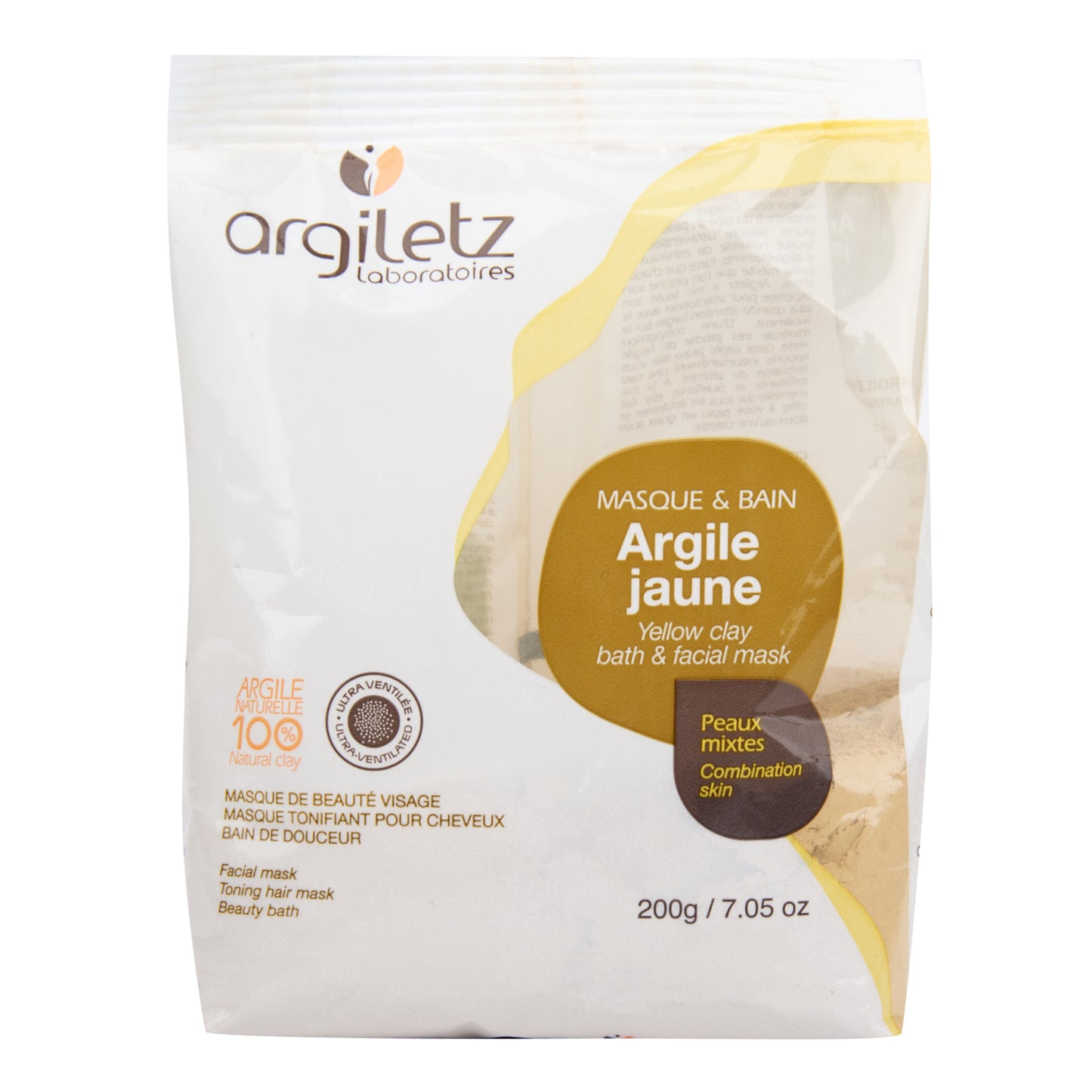 922030 Jíl žlutý ultra ventilovaný maska & koupel 200 g ARGILETZ-1