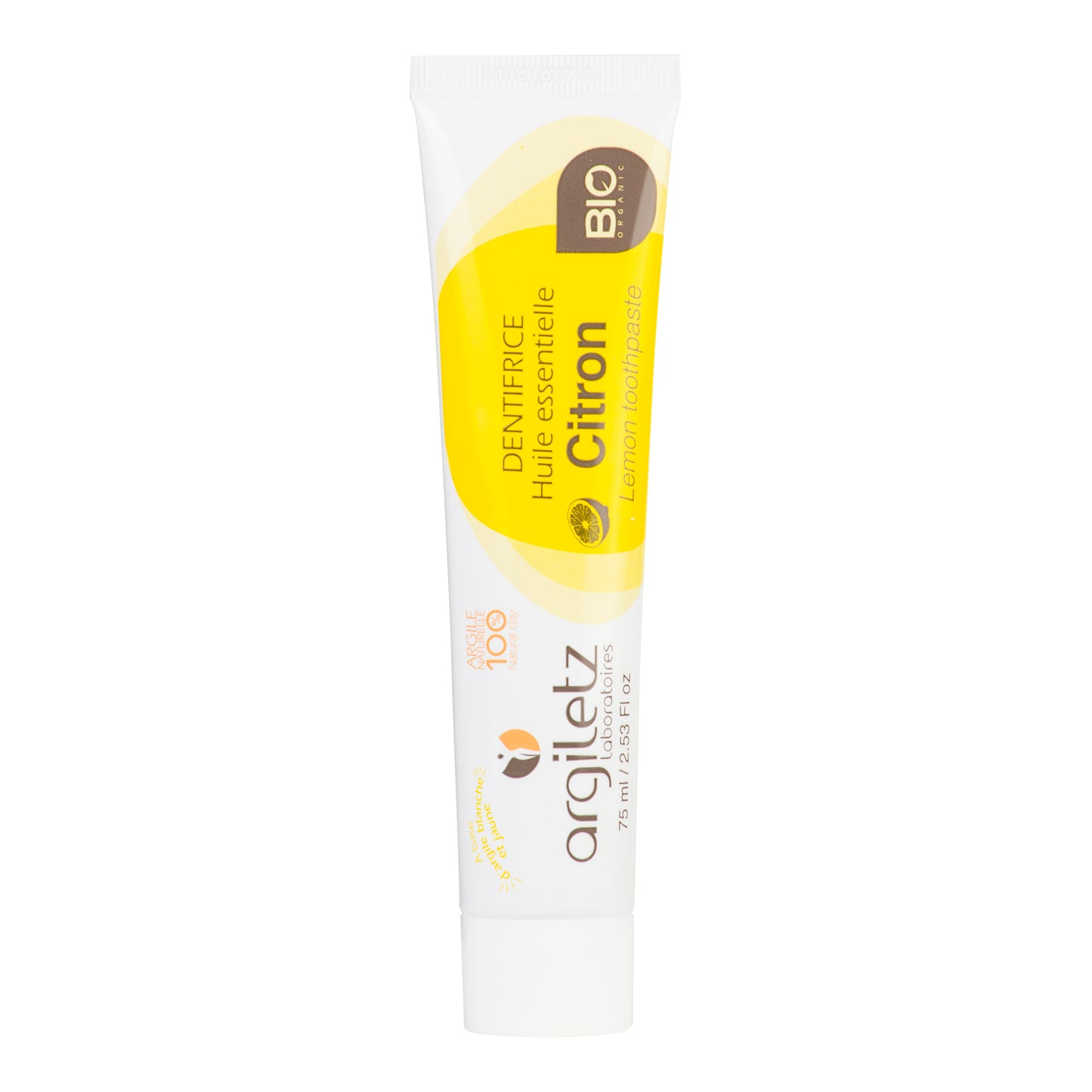 926016 Zubní pasta s bílým a žlutým jílem citron 75 ml BIO ARGILETZ-1