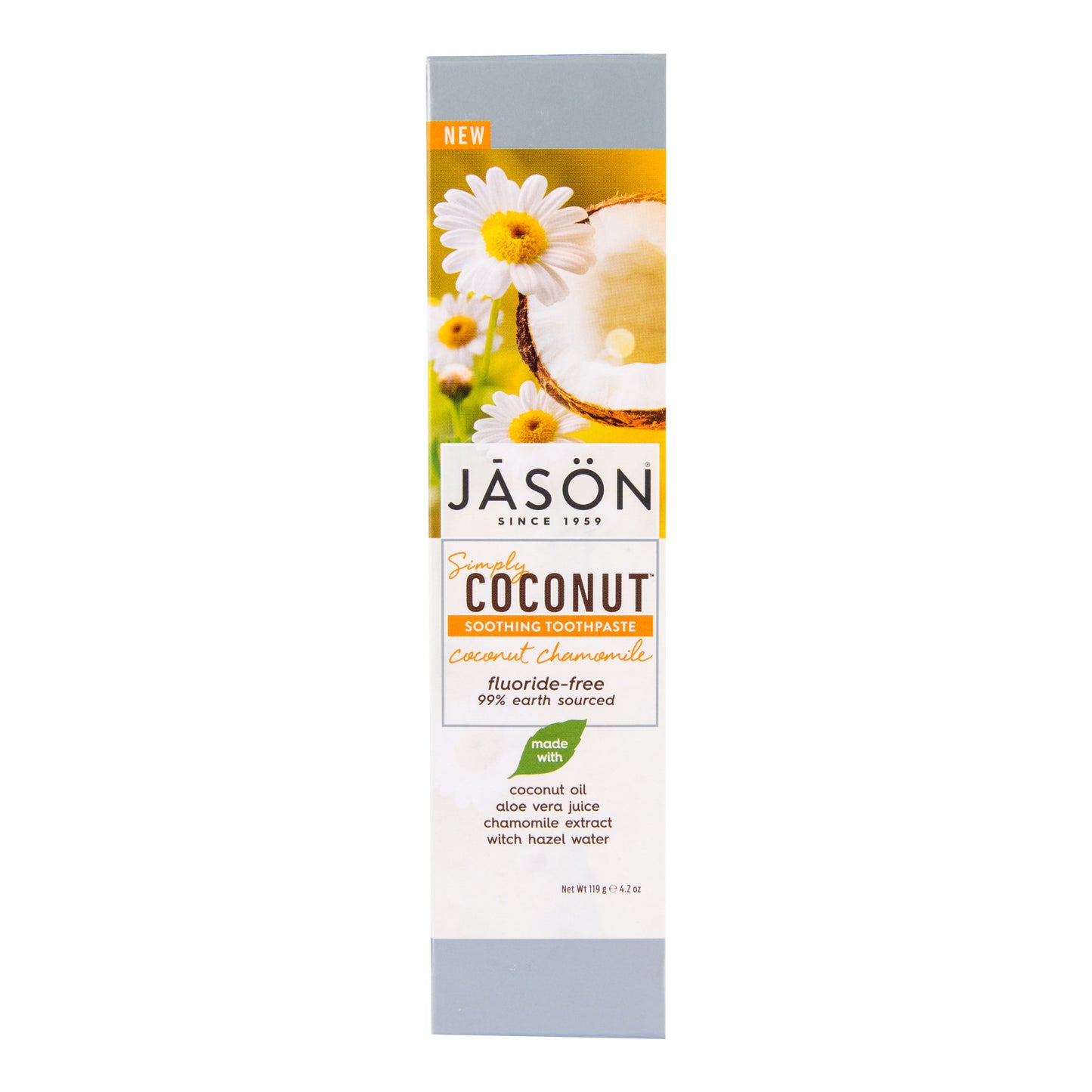 926025 Zubní pasta simply coconut zklidňující s heřmánkem 119 g JASON-1