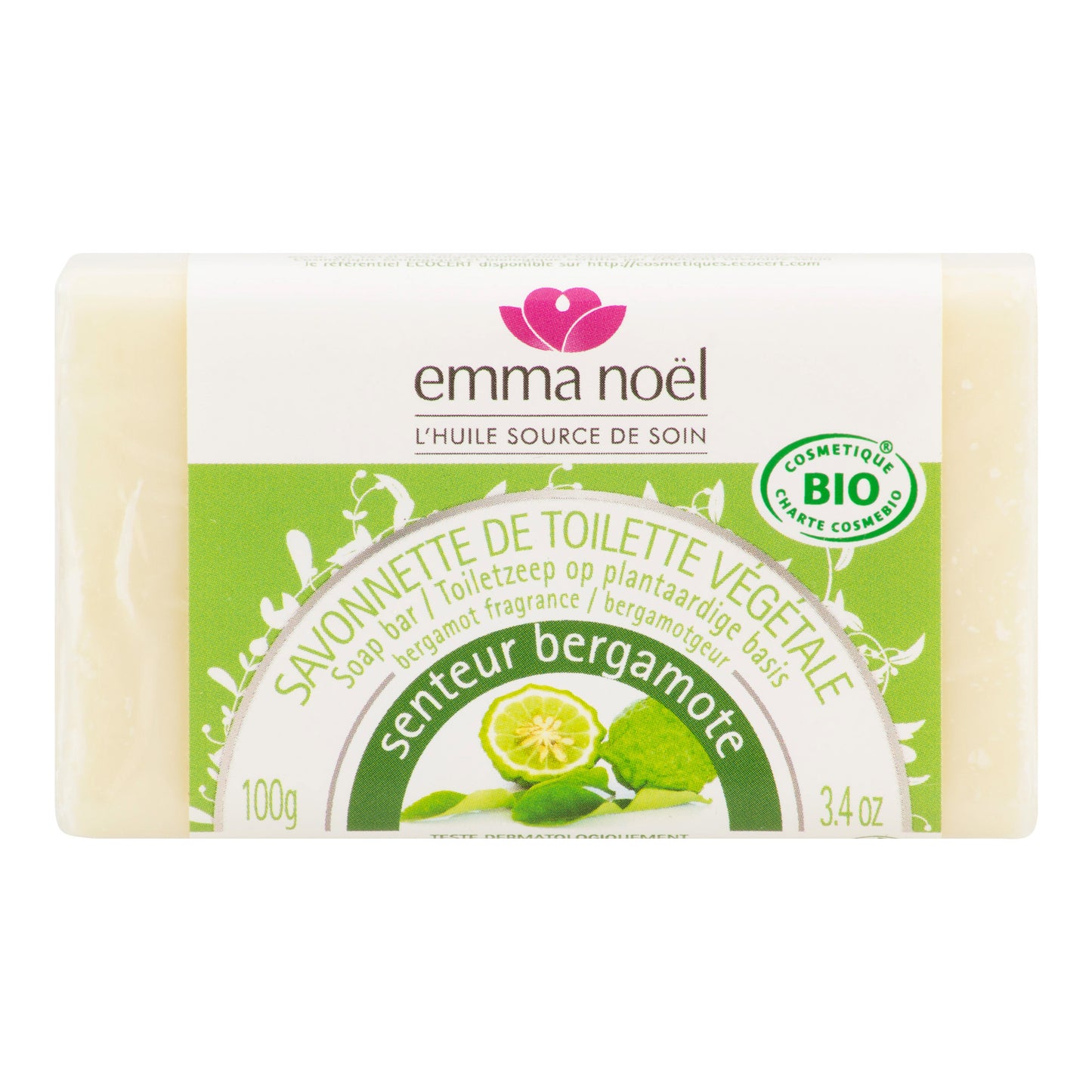 941258 Mýdlo rostlinné bergamot 100 g BIO   EMMA NOËL-1
