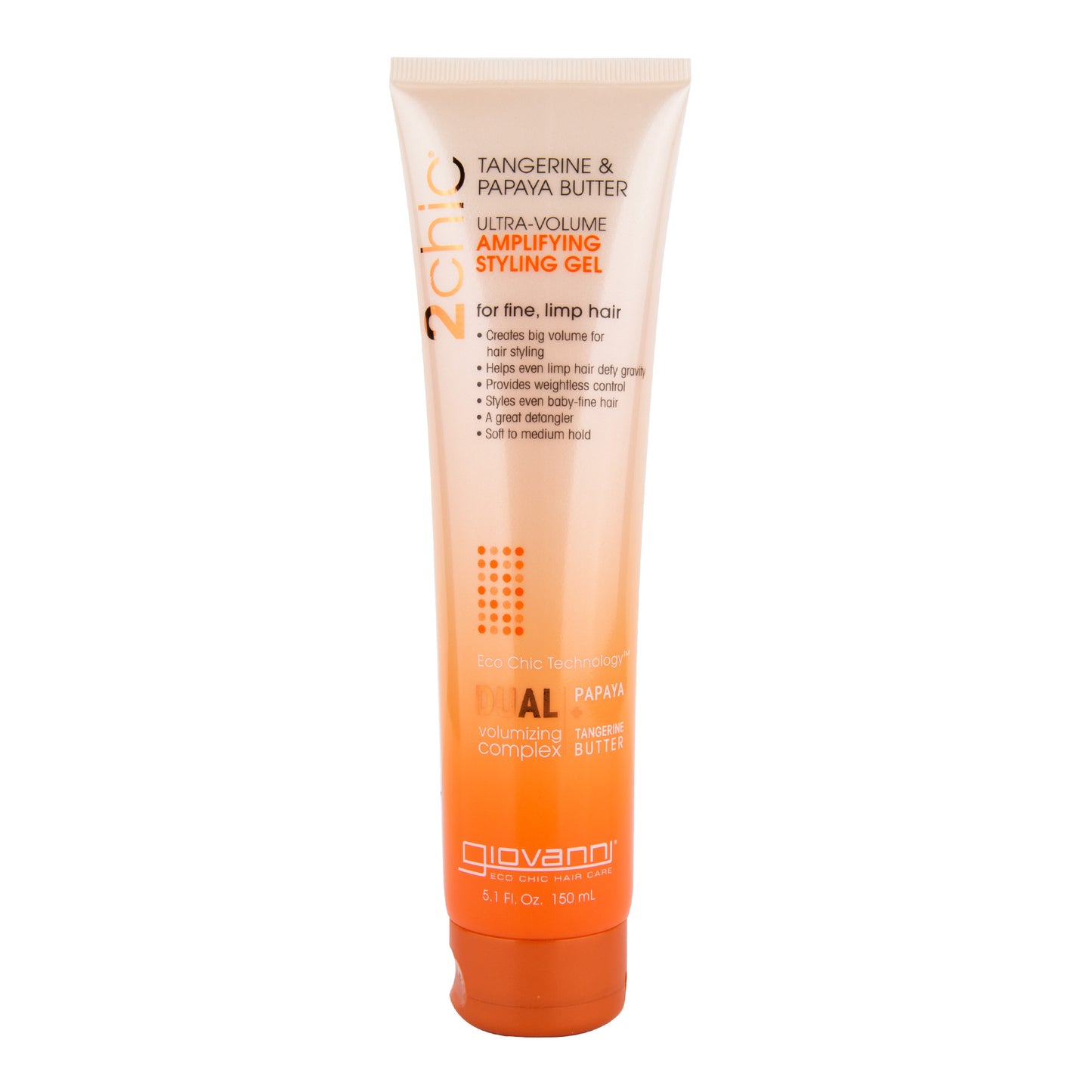 942357 Tužidlo gelové pro jemné vlasy tangerine&papaja 150 ml GIOVANNI-1