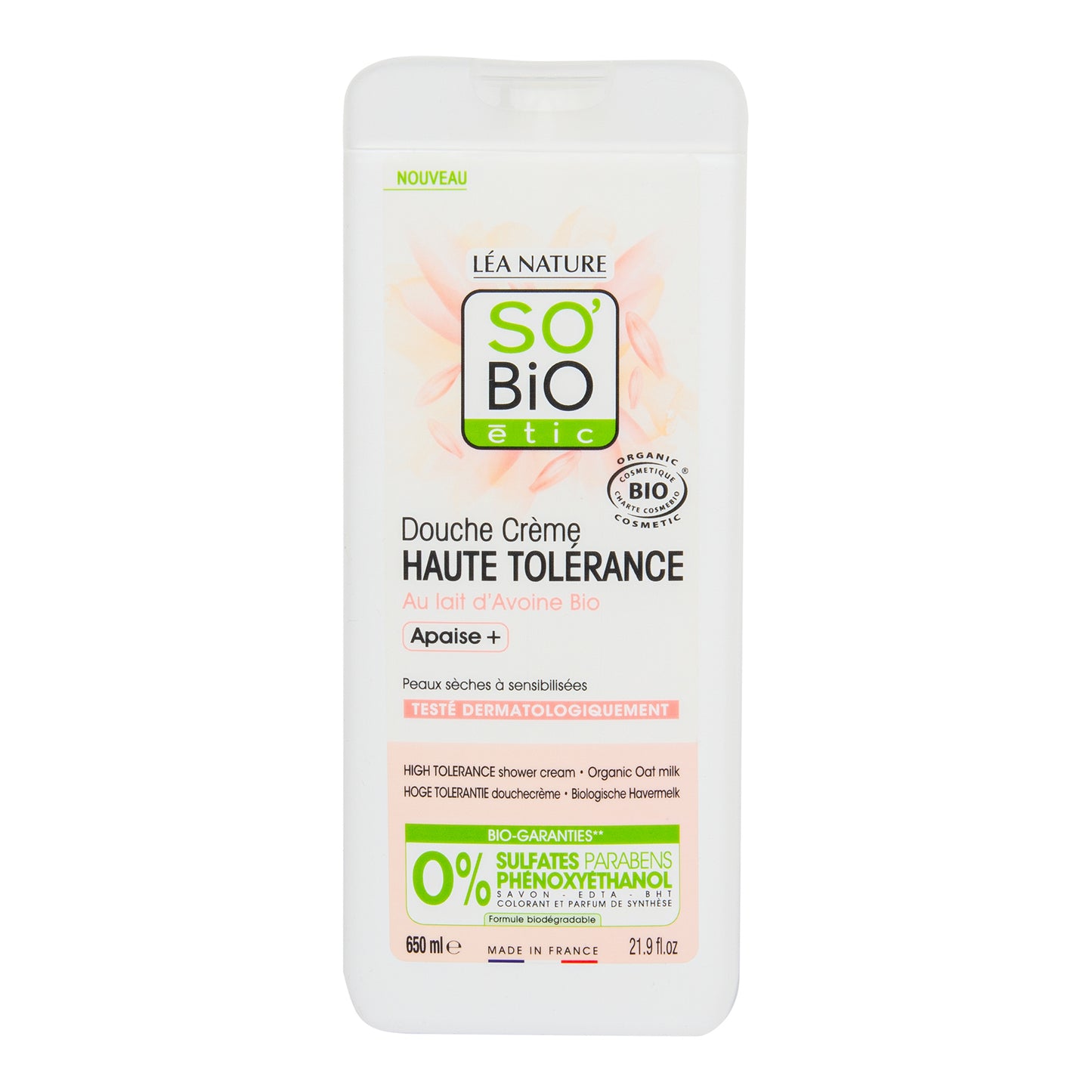 942378 Krém sprchový HAUTE TOLÉRANCE s ovesným mlékem 650 ml BIO  SO’BiO étic-1
