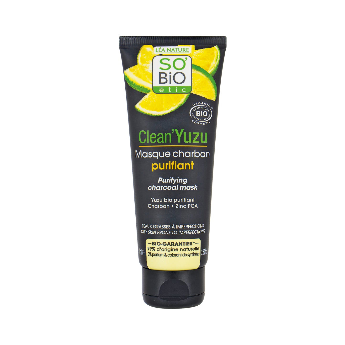 943960 Maska pleťová čisticí s aktivním uhlím Clean Yuzu 75 ml BIO SO’BiO étic-1