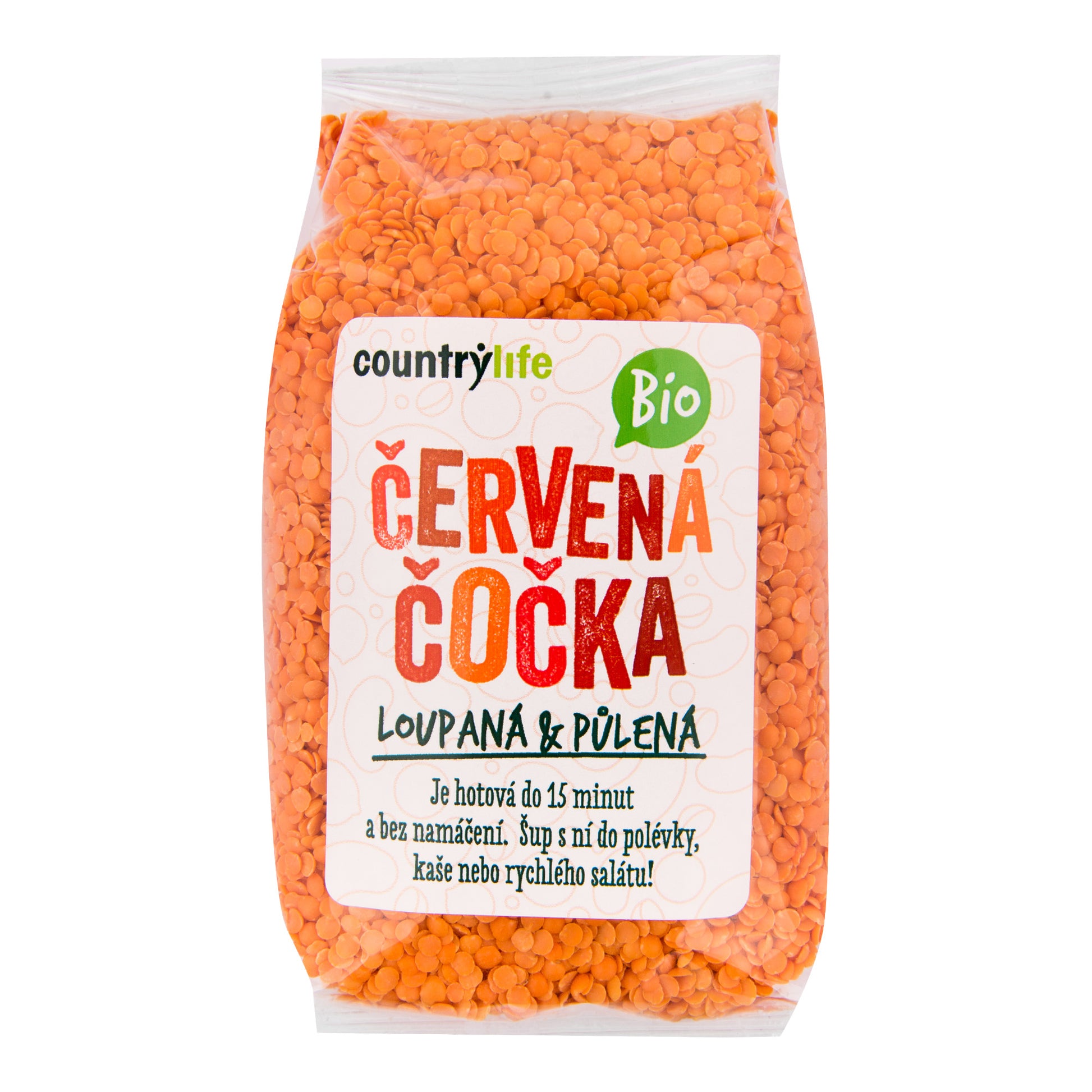 120014 Čočka červená půlená 500 g BIO   COUNTRY LIFE-1